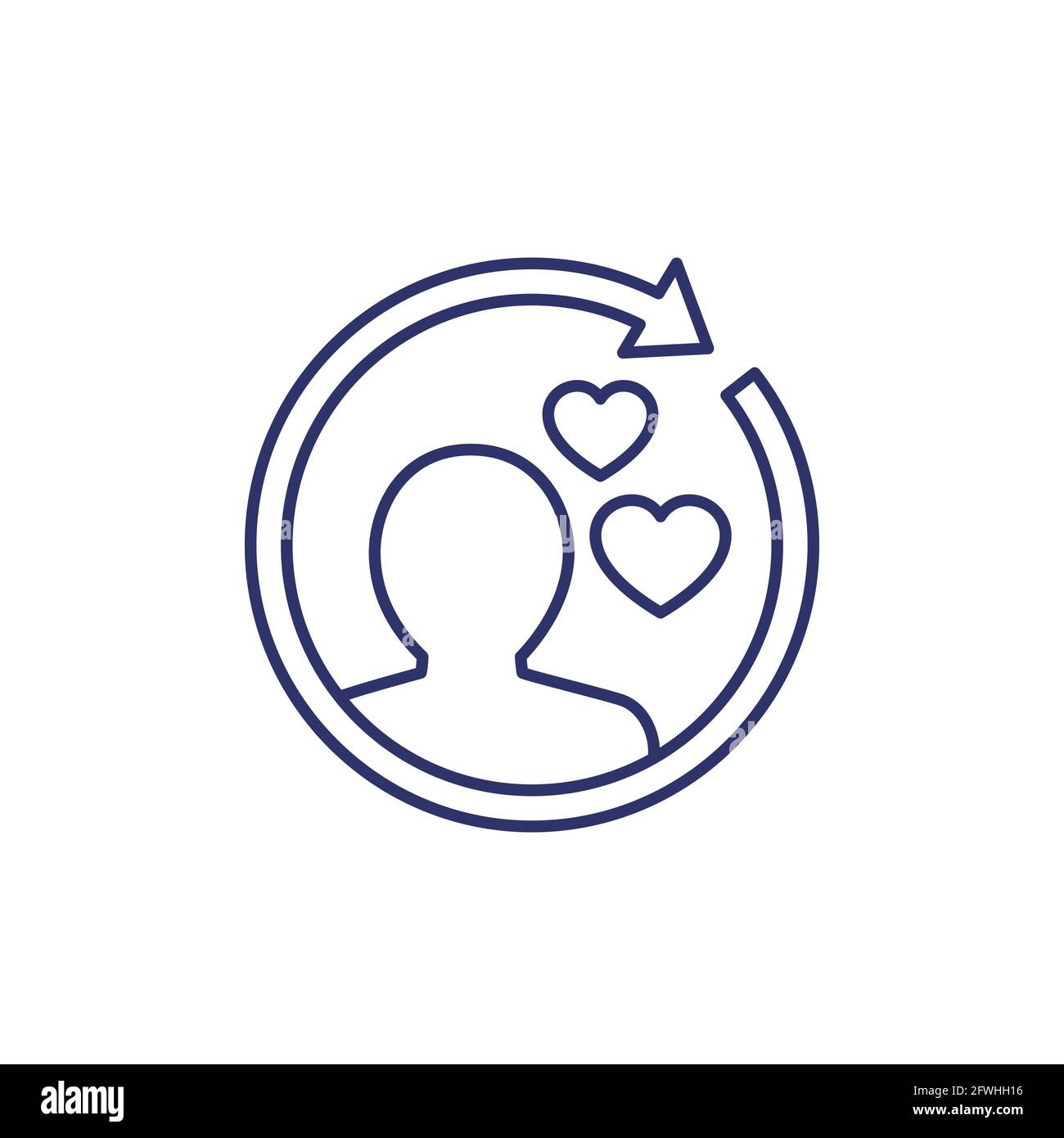 Client care icon outline hi res stock photography and images Alamy