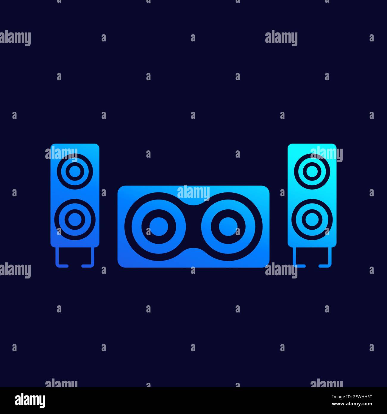 audio speakers, 2.1 audio system vector Stock Vector Image & Art - Alamy