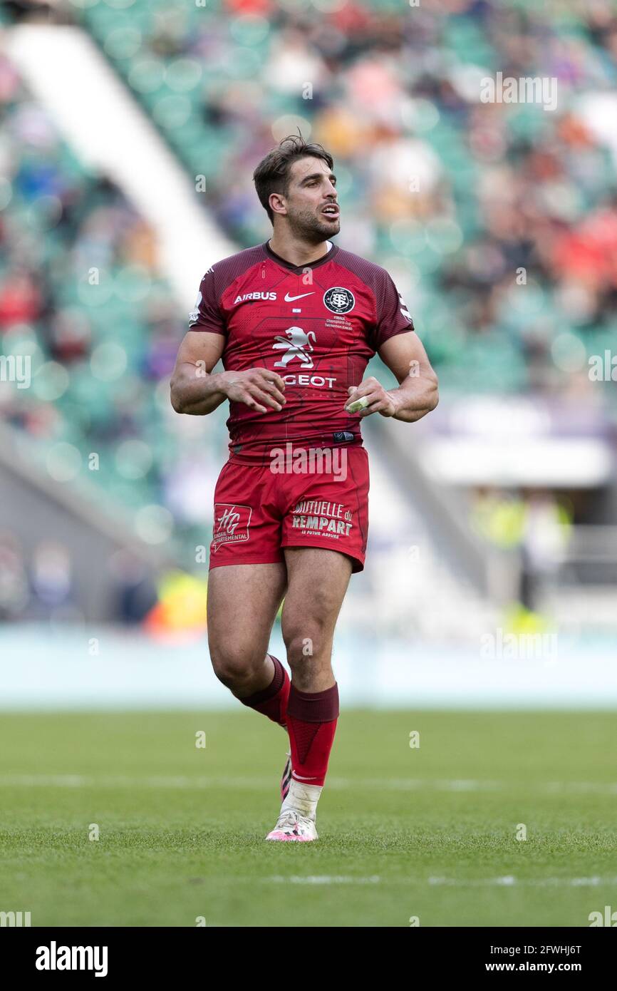 LONDON, UK. MAY 22ND: Juan Cruz Mallía of Toulouse during the European Champions Cup match between La Rochelle and Toulouse at Twickenham Stadium, London, England on Saturday 22nd May 2021. (Credit: Juan Gasparini | MI News) Credit: MI News & Sport /Alamy Live News Stock Photo