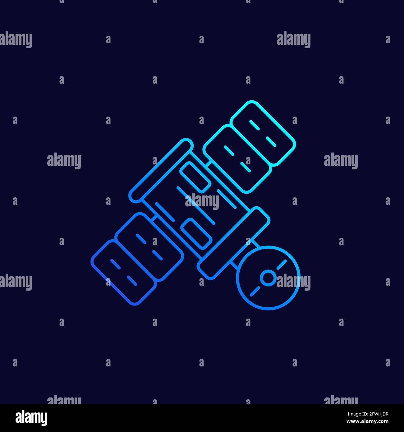 satellite icon on dark, line vector design Stock Vector Image & Art - Alamy
