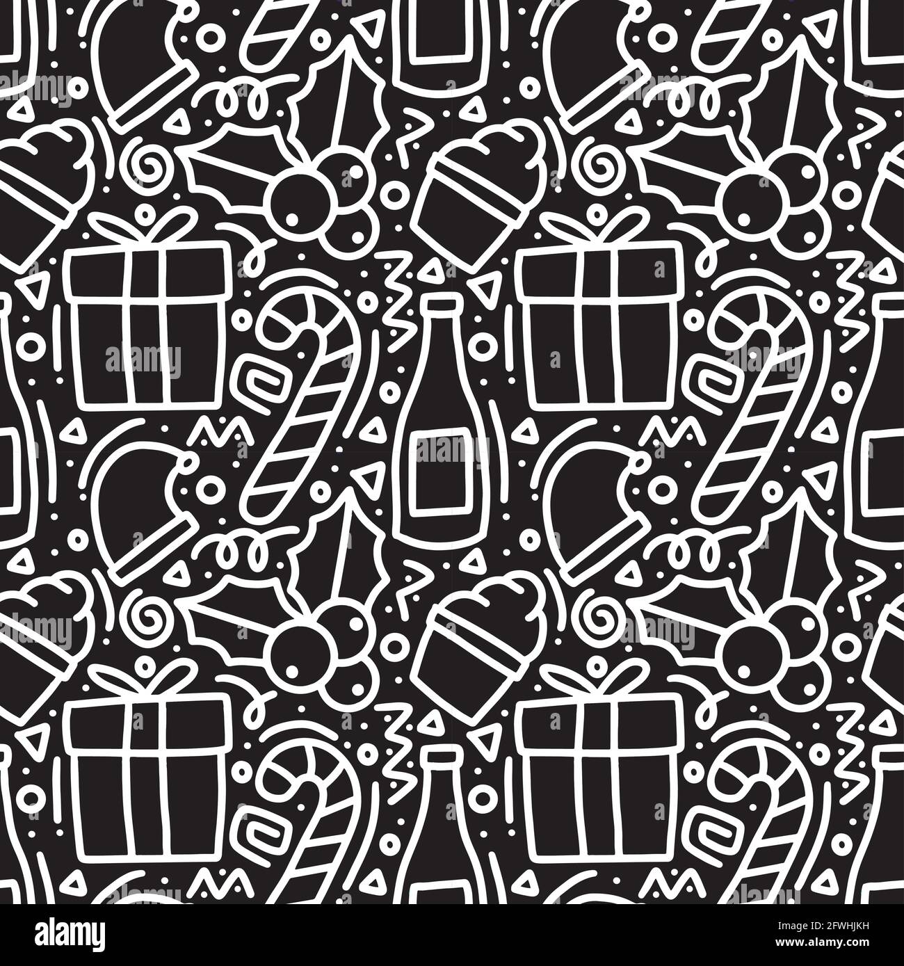 pattern of christmas day hand drawing Stock Vector
