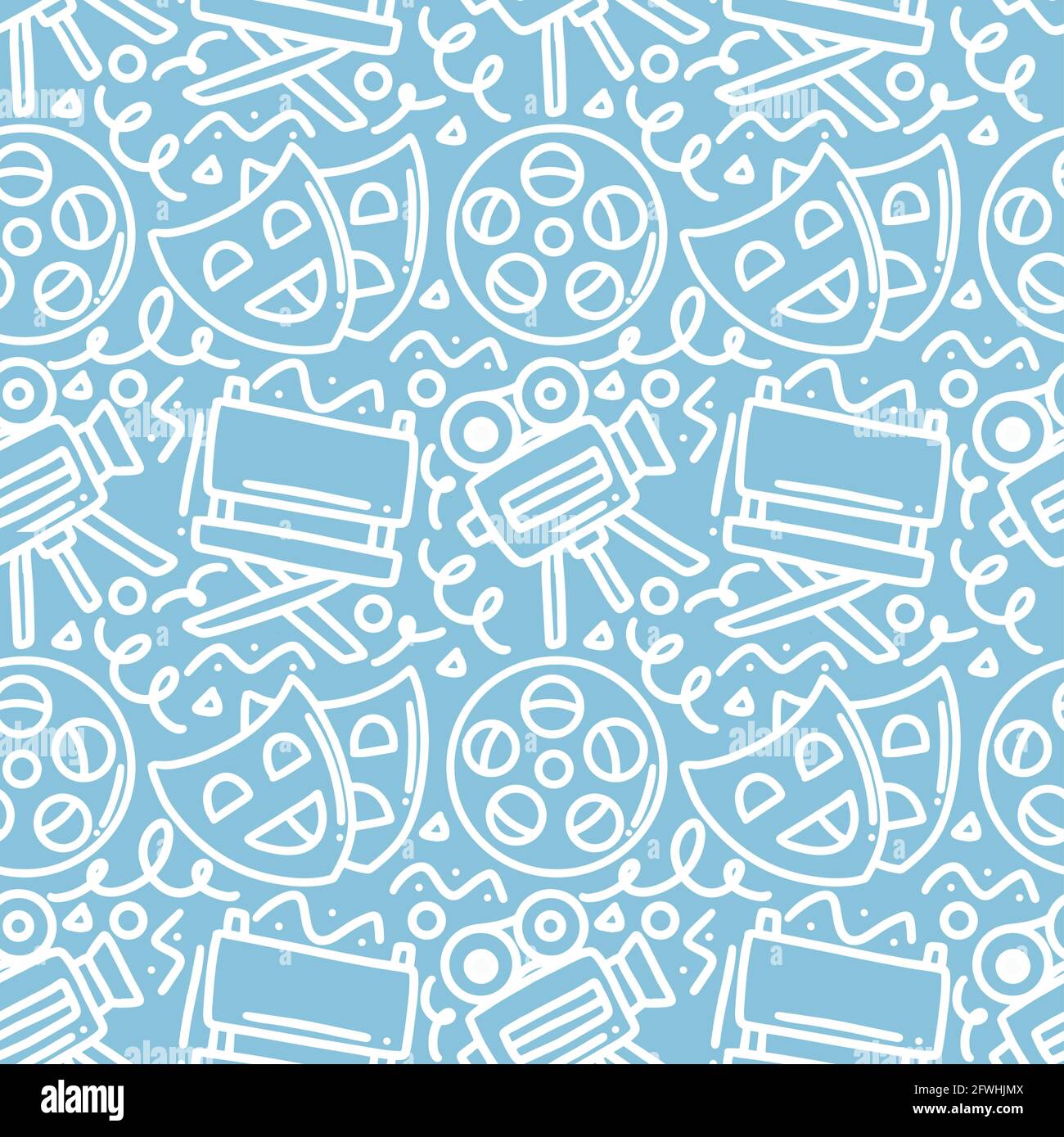 hand drawn doodle cinema show Stock Vector