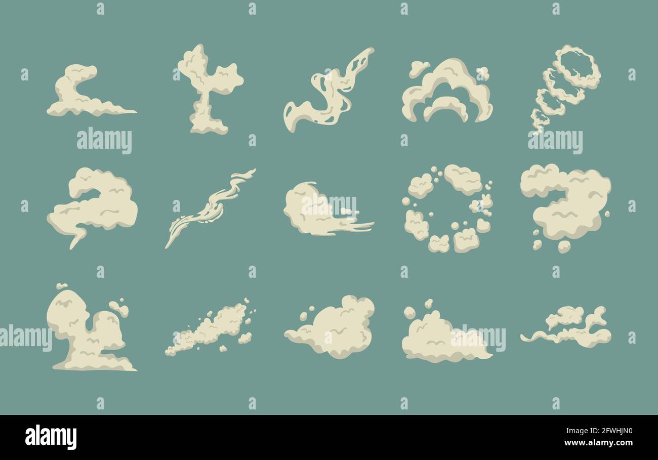 fifteen gray smoke icons Stock Vector Image & Art - Alamy