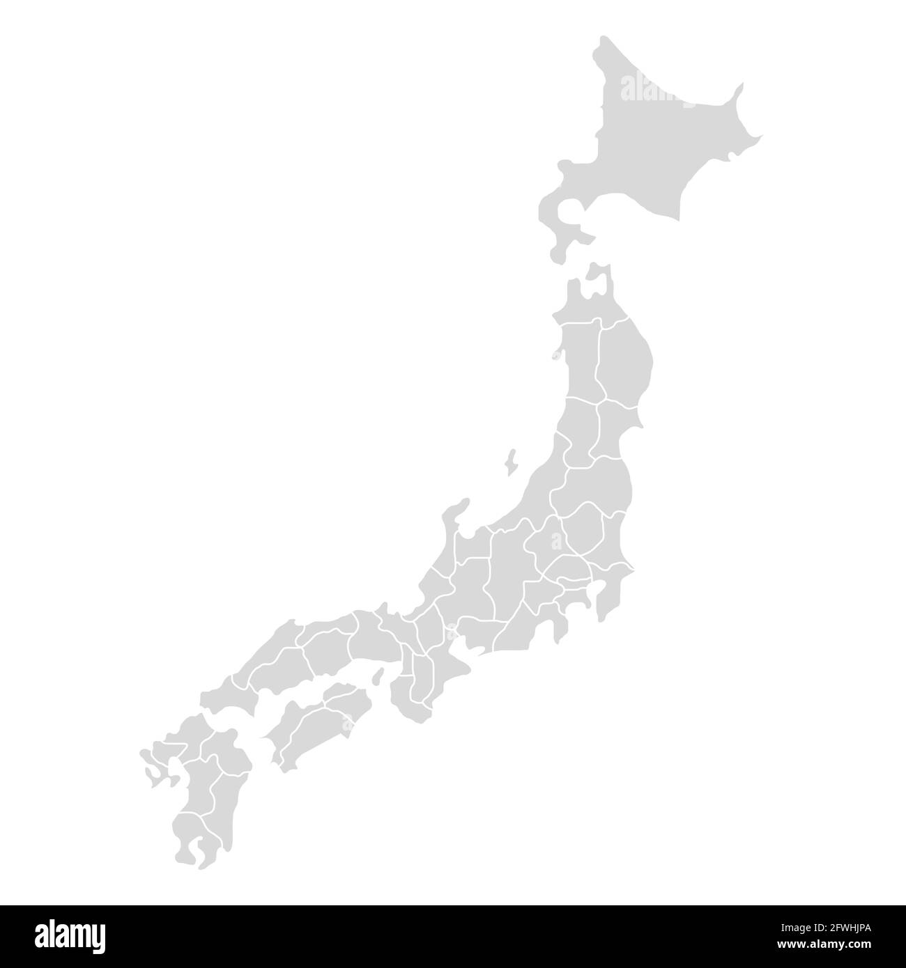 Japan vector map icon. Hokkaido ai detailed country map. Japan asia map isolated Stock Vector