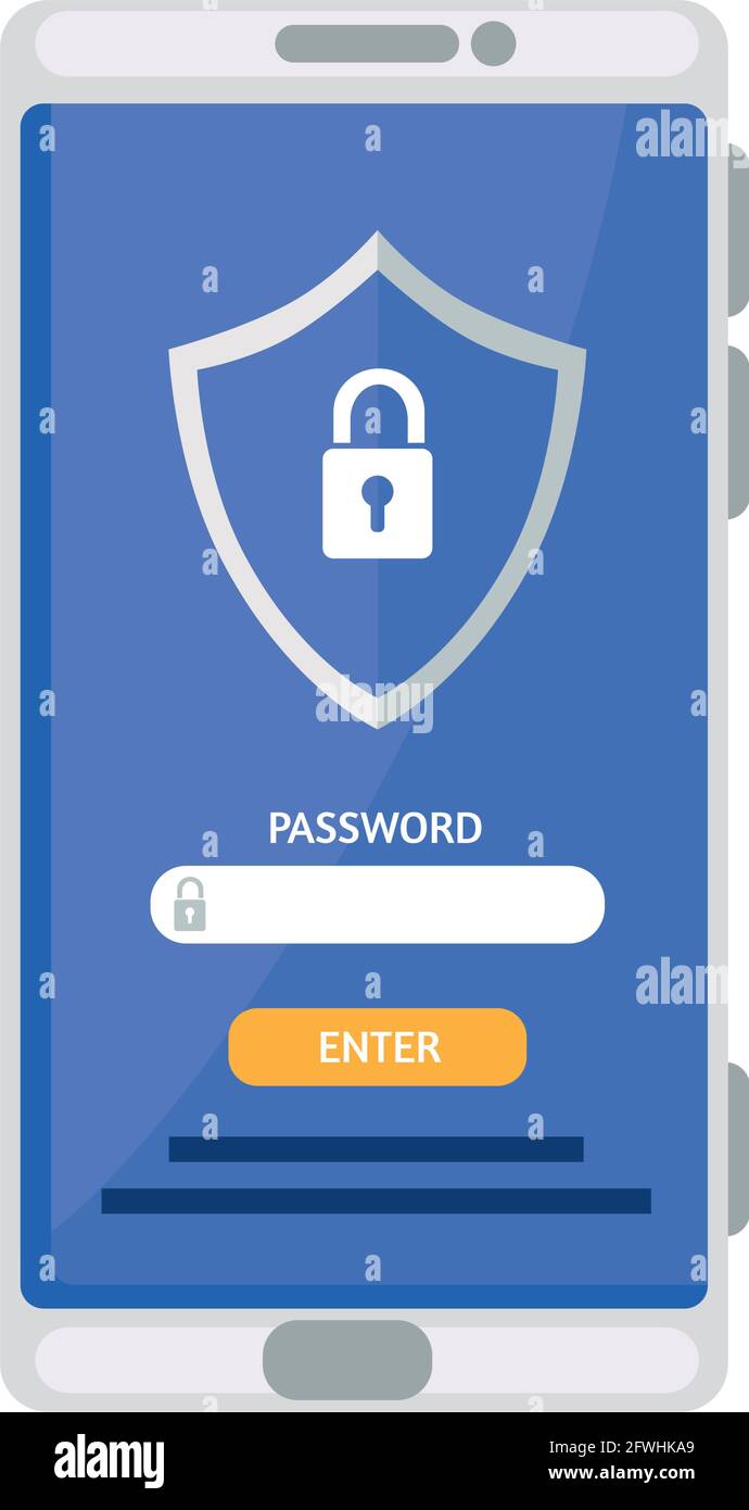 Cyber security padlock inside smartphone Stock Vector Image & Art - Alamy