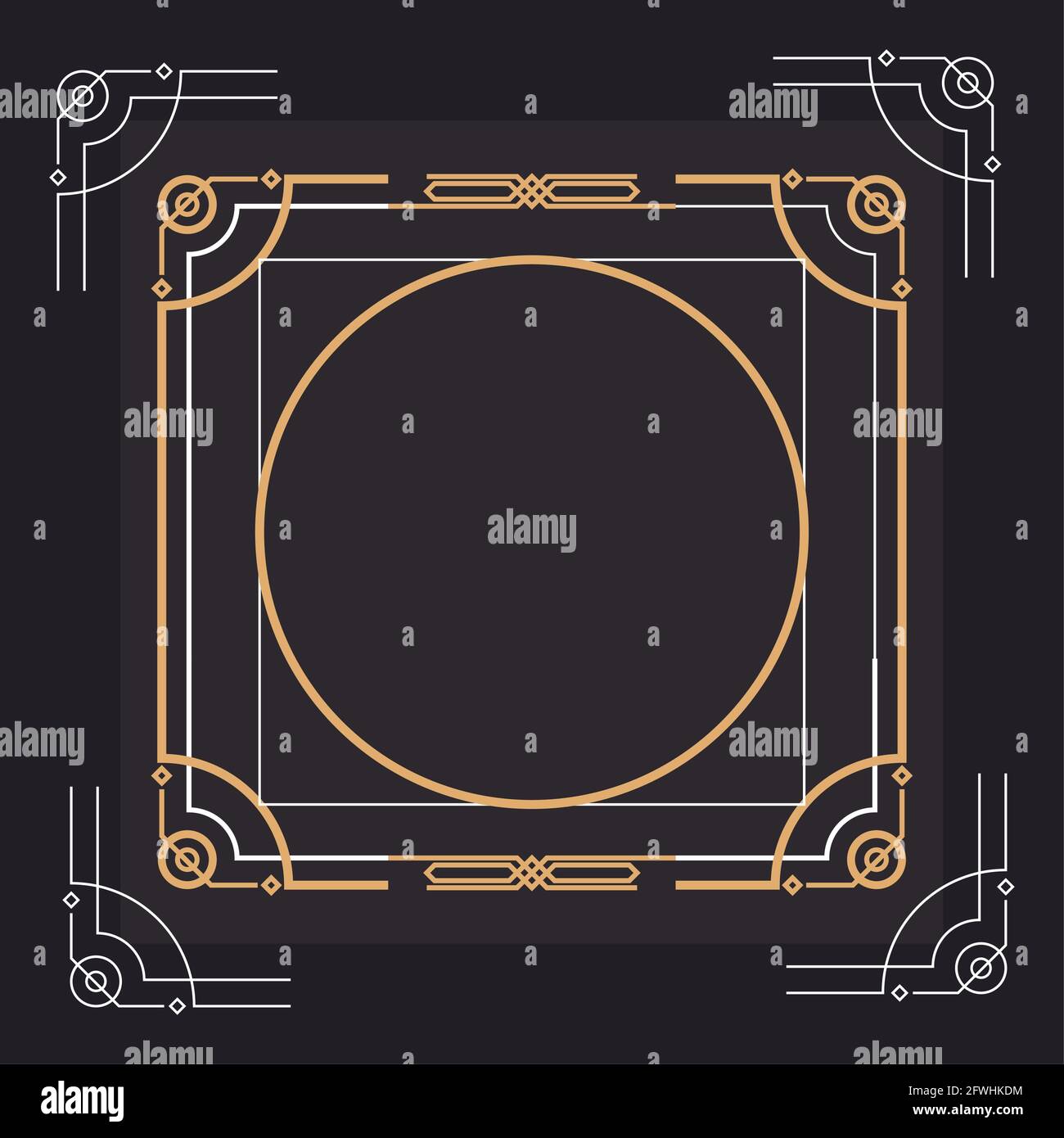 golden circular frame Stock Vector Image & Art - Alamy