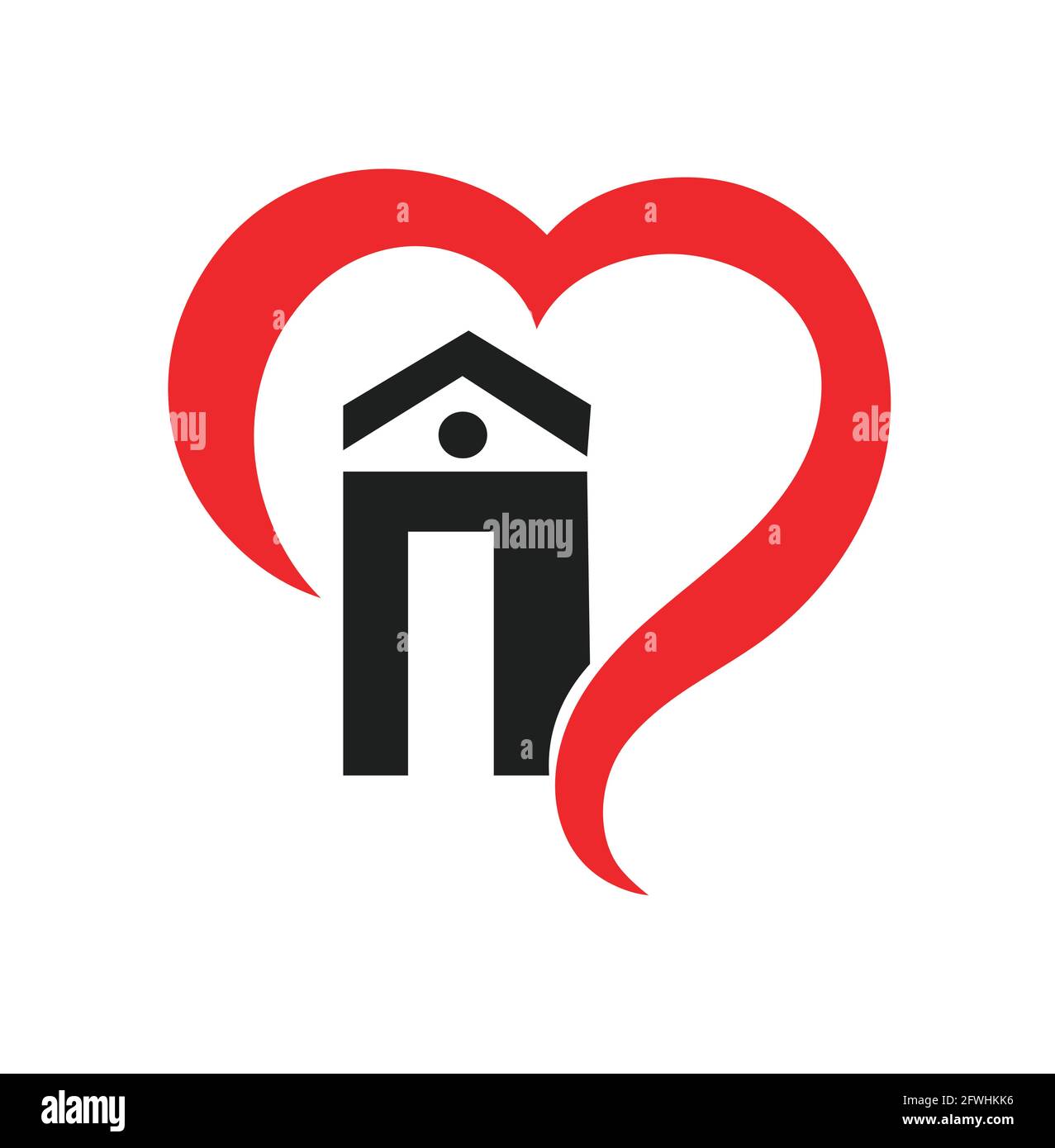 House heart logo vector on white background Stock Vector Image & Art ...