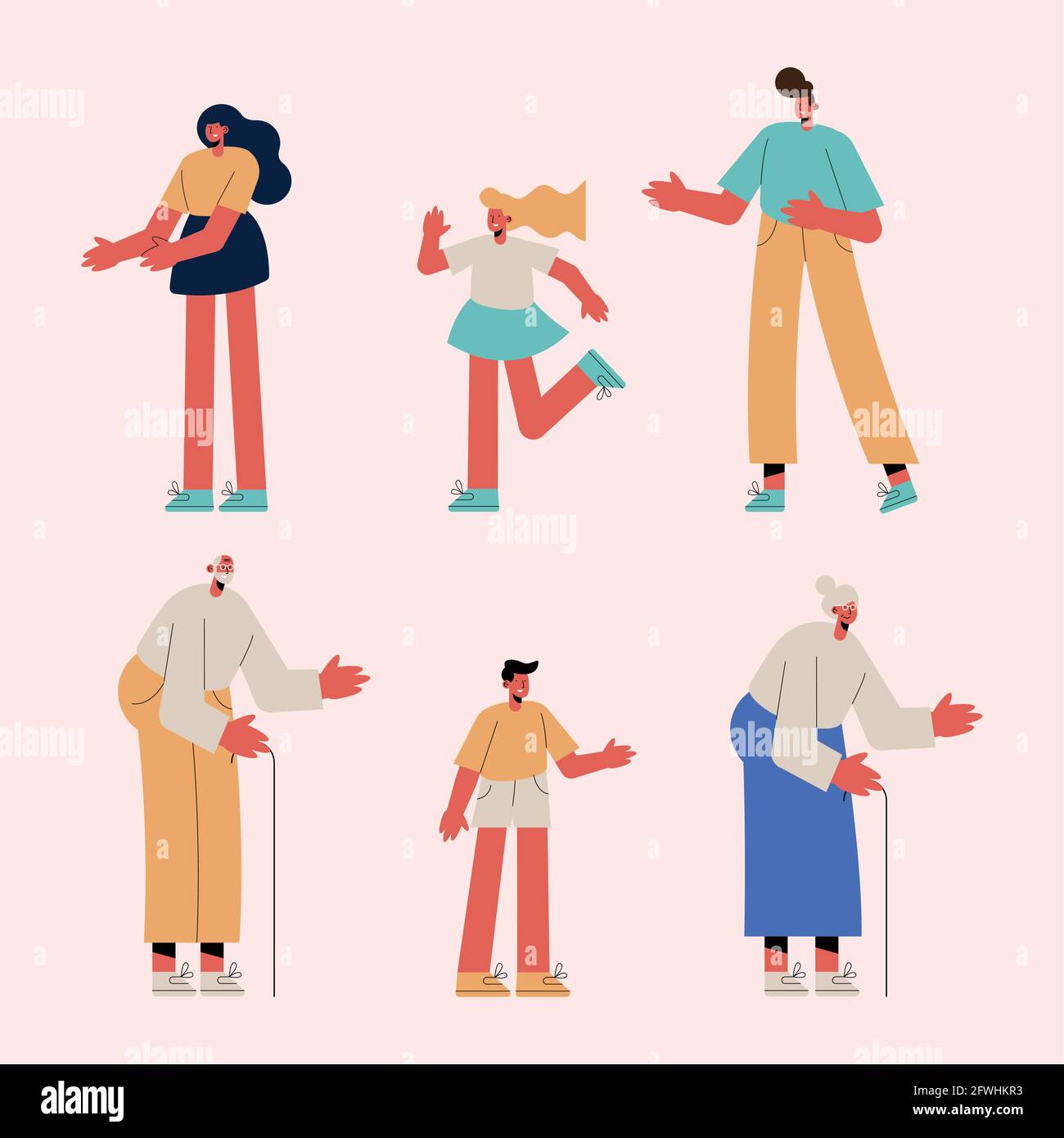 six family members group characters Stock Vector Image & Art Alamy