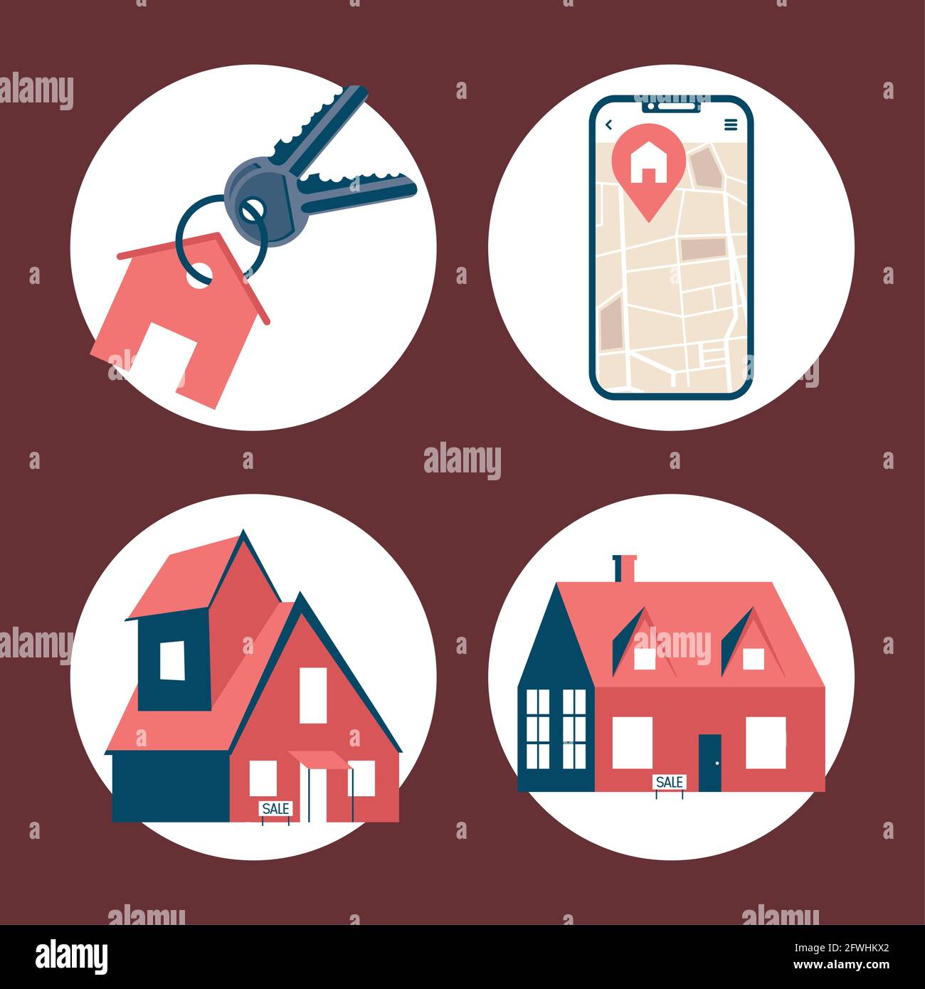 four real estate set icons Stock Vector Image & Art Alamy