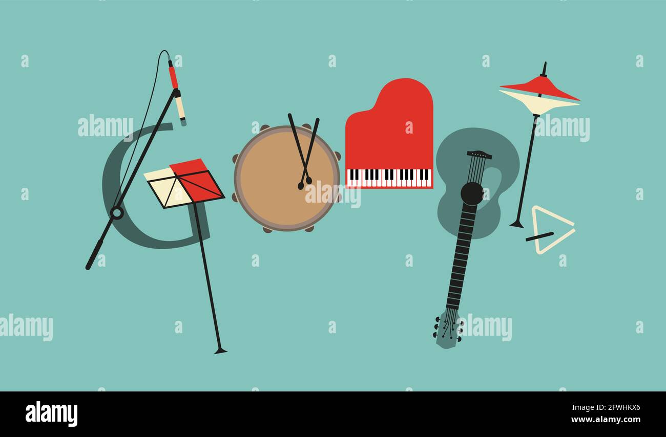 Google doodle musical instruments Stock Vector Image & Art - Alamy
