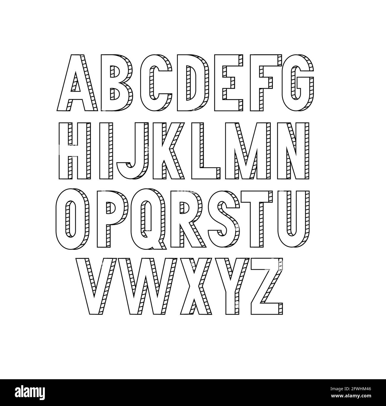 Vector bold condensed slim thin grotesque font. Uppercase letters only