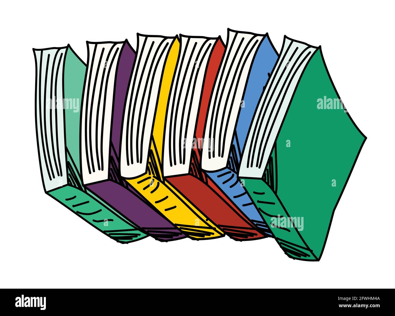 Stack of books illustration vector isolated on white background Stock Vector