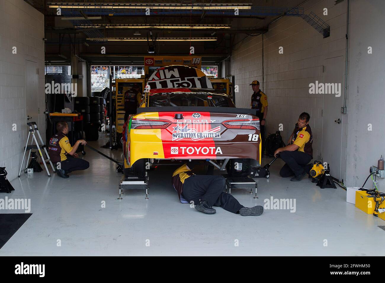 May 22, 2021: Kyle Busch (18) NASCAR Cup Series driver for Toyota, Joe ...