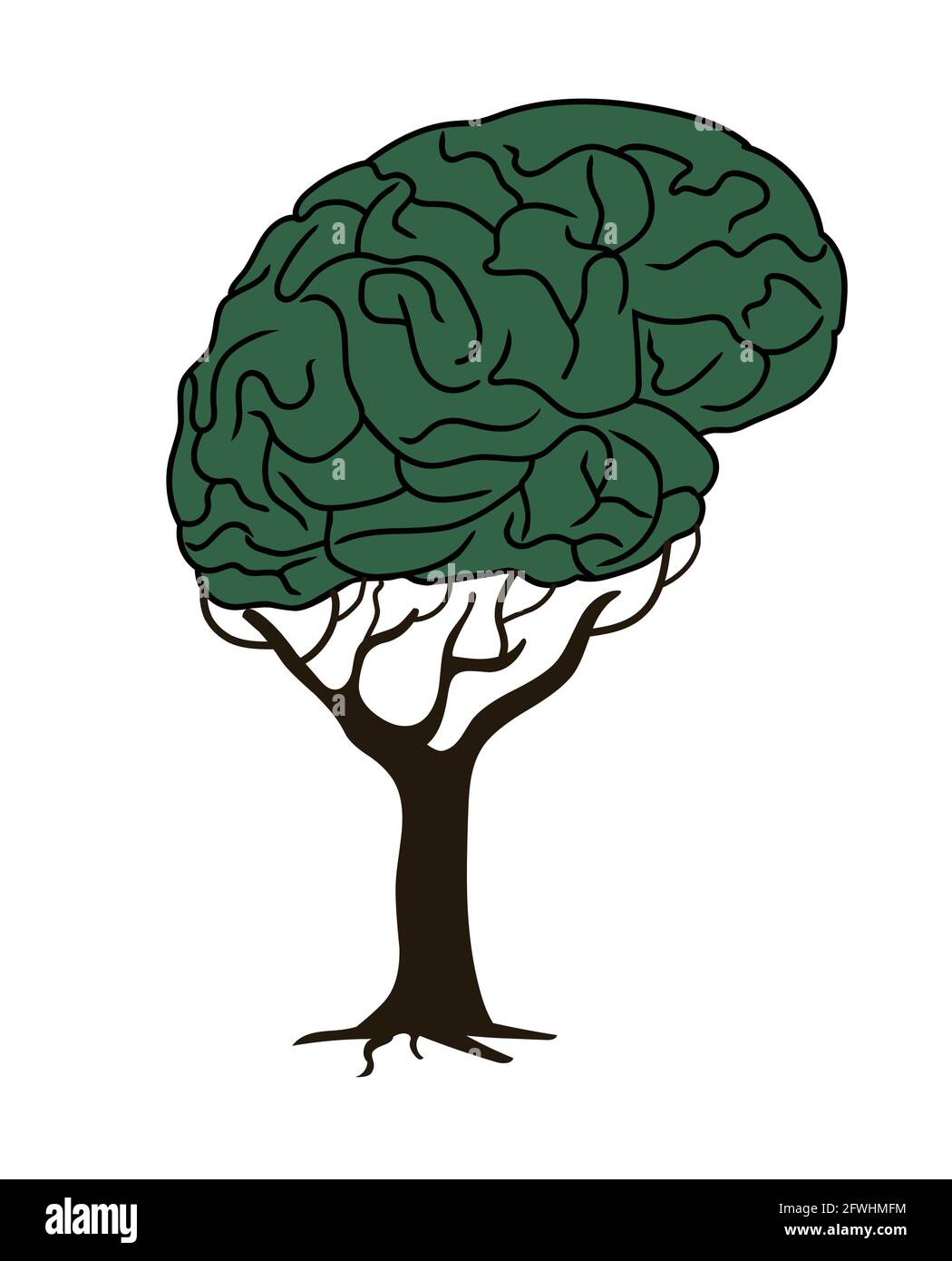 Brain Tree Clipart Vector Illustration Stock Vector Image And Art Alamy