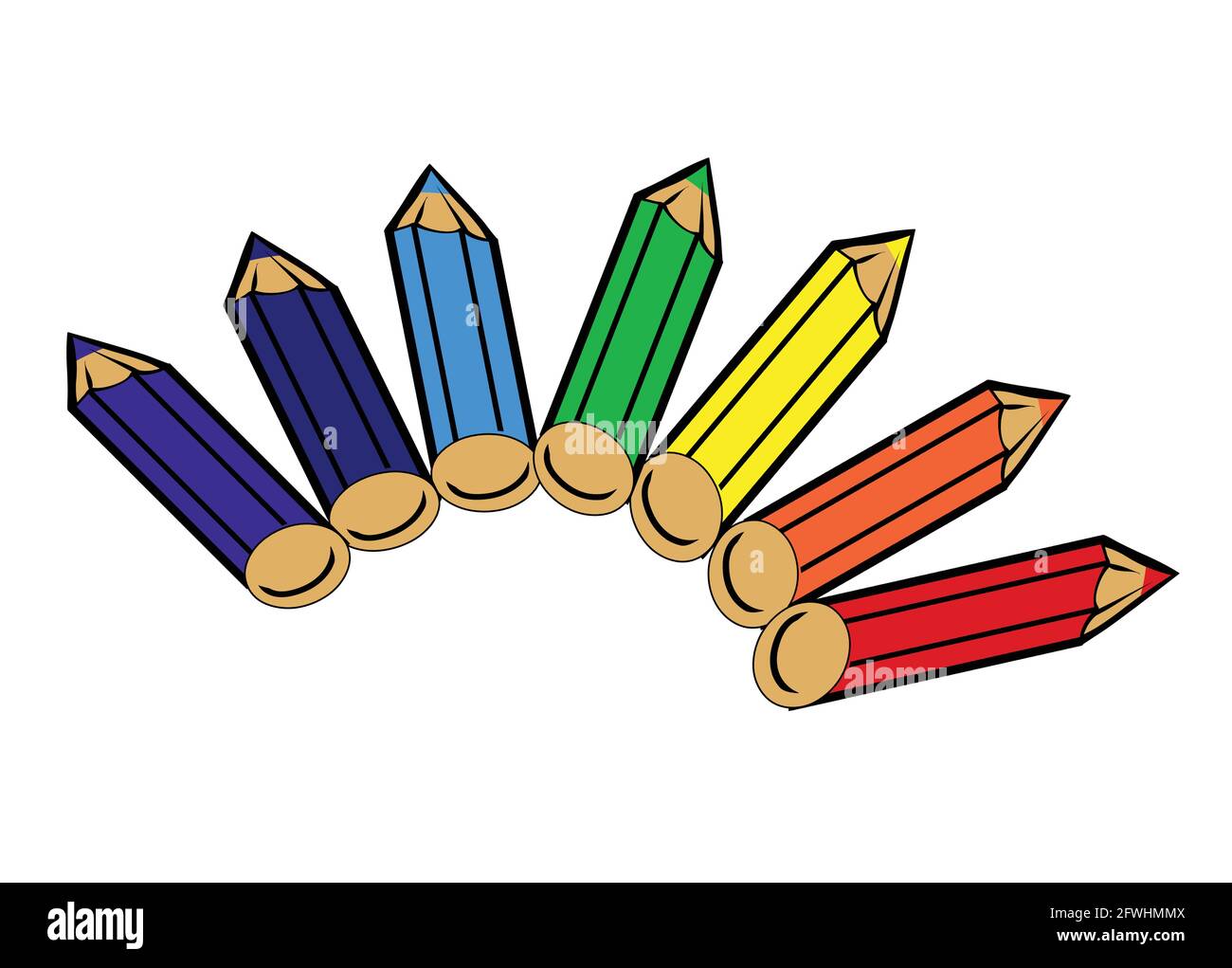 Color pencils vector isolated on white background Stock Vector