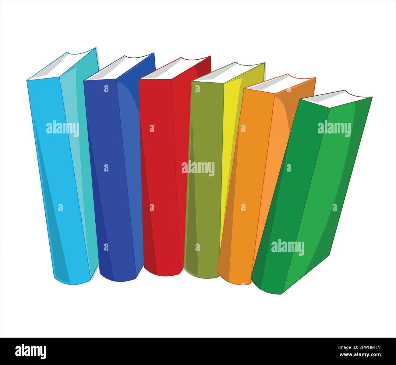 Books Stack of colorful books vector isolated Stock Vector