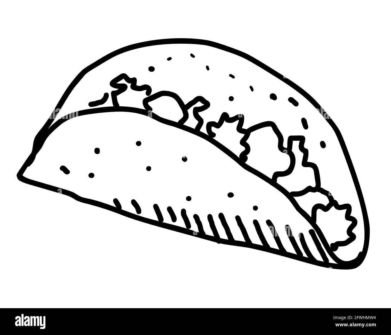 Omlet hand drawn illustration vector on white background Stock Vector