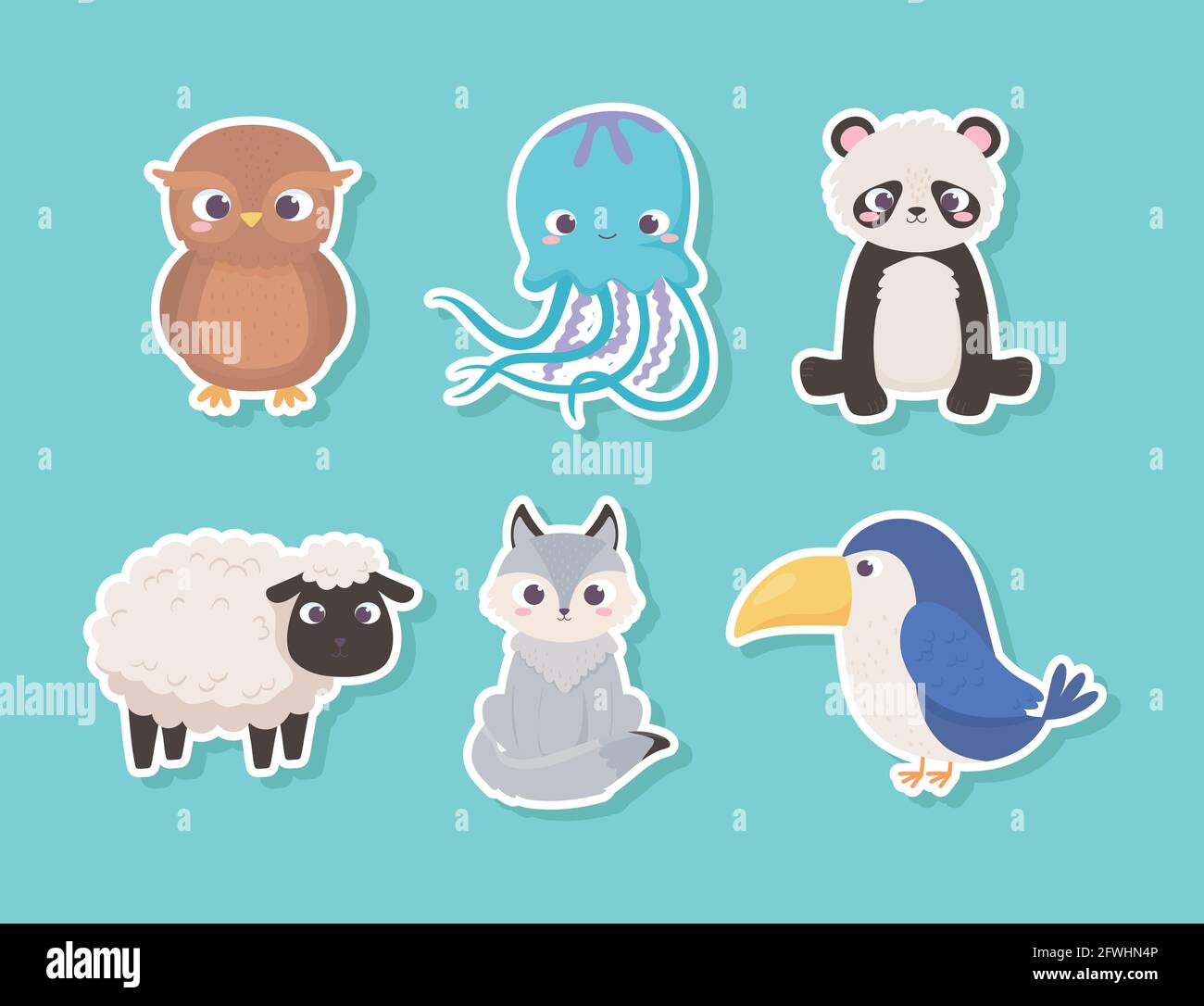 cute animals sticker Stock Vector Image & Art Alamy