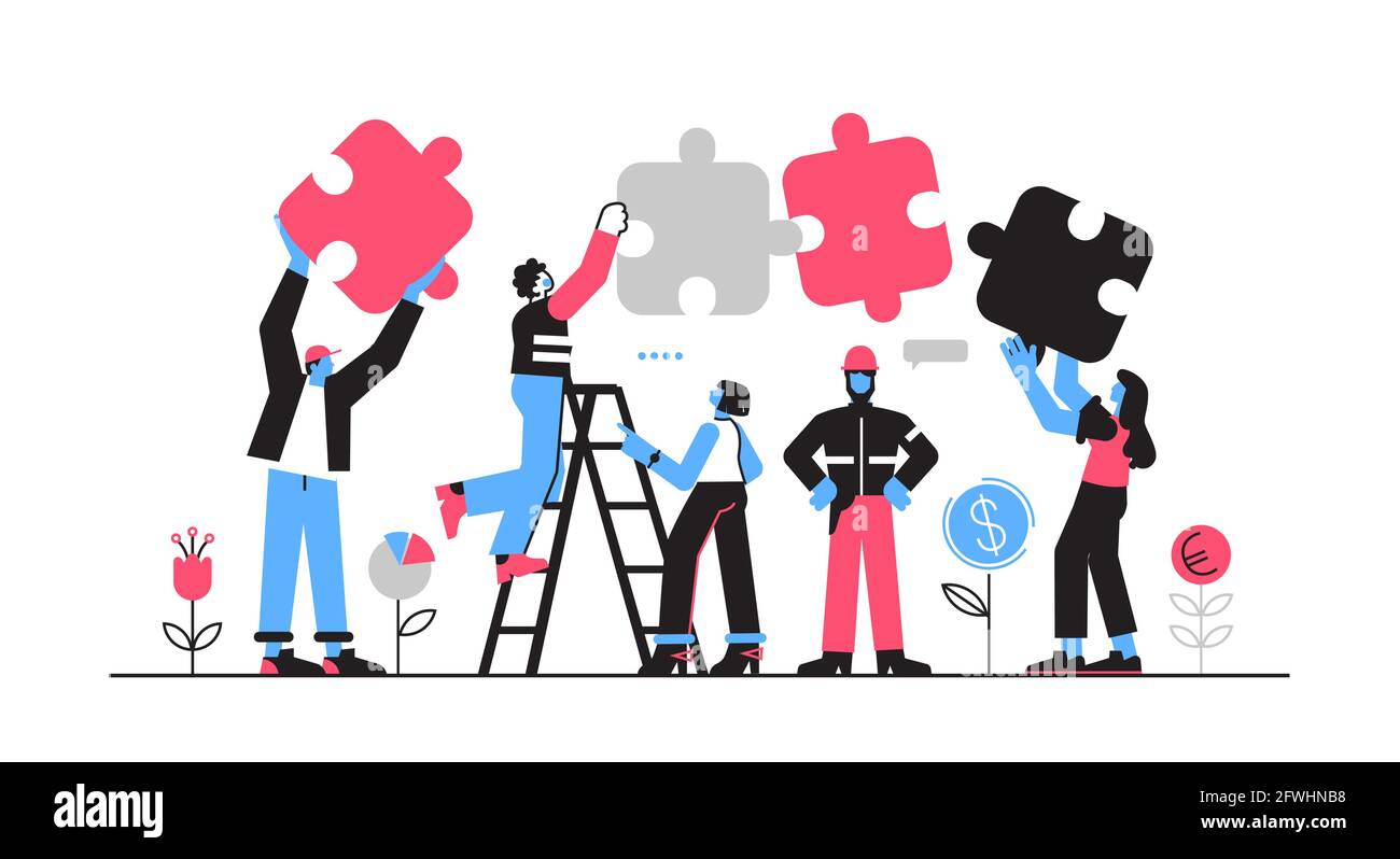 Teamwork Team Connection Strategy Partnership Support Puzzle Concept Stock  Photo - Alamy