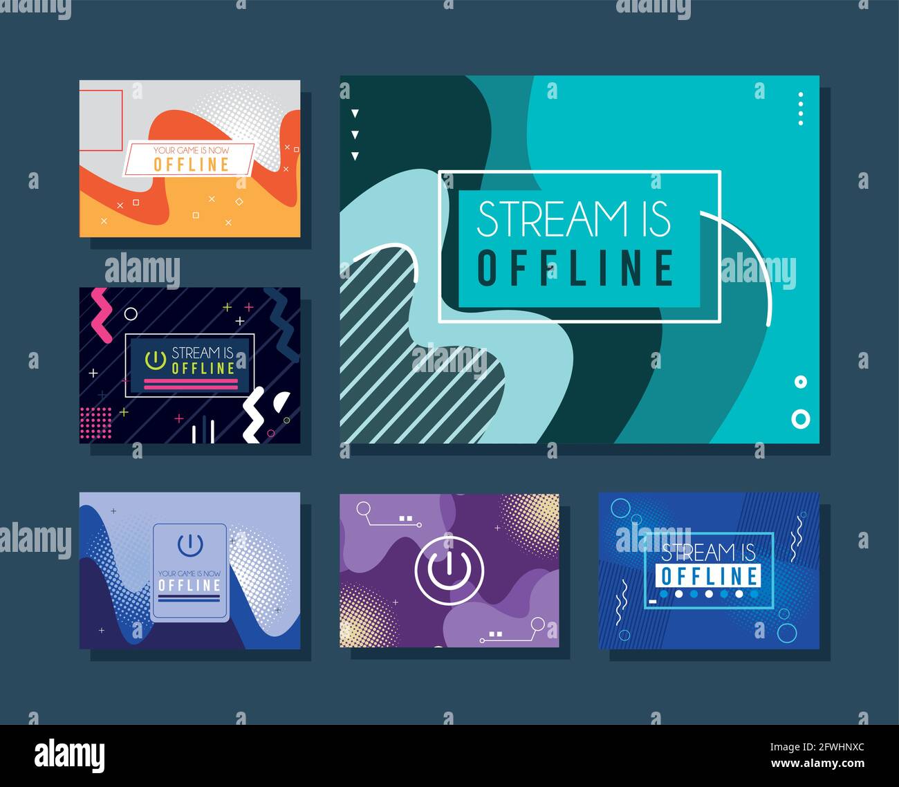 six currently offline templates Stock Vector Image & Art - Alamy