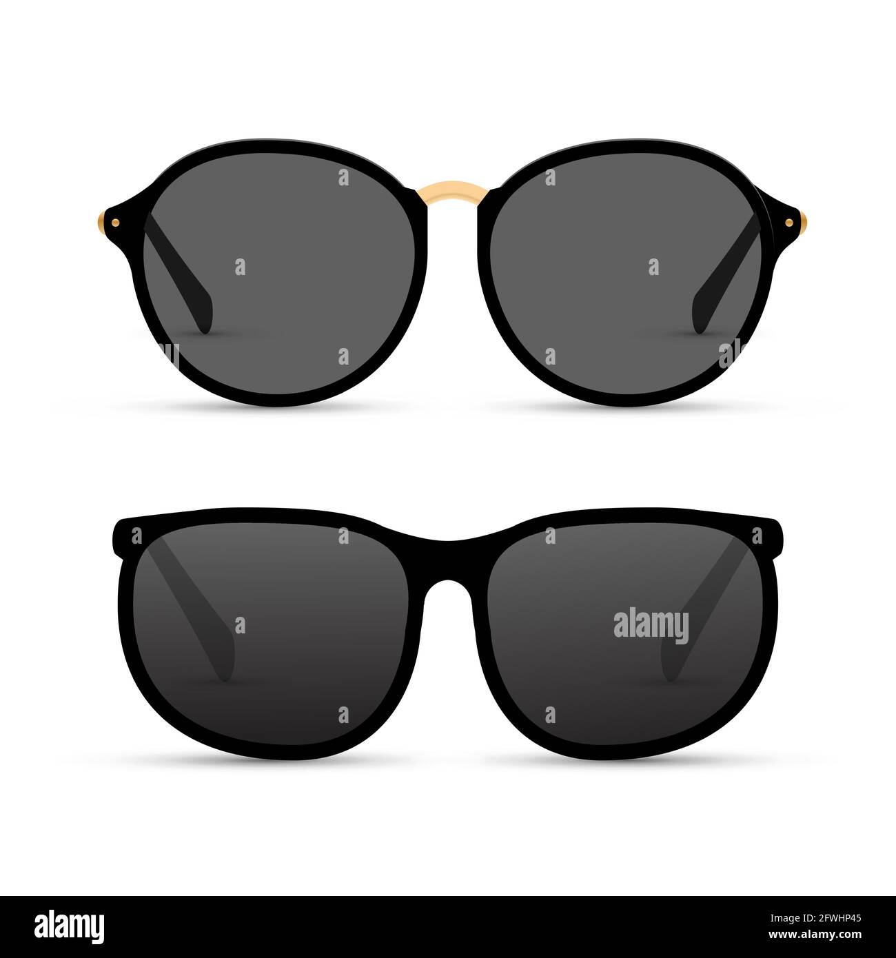 Sun glasses isolated summer illustration. Sunglasses beach cool fashion eyewear Stock Vector