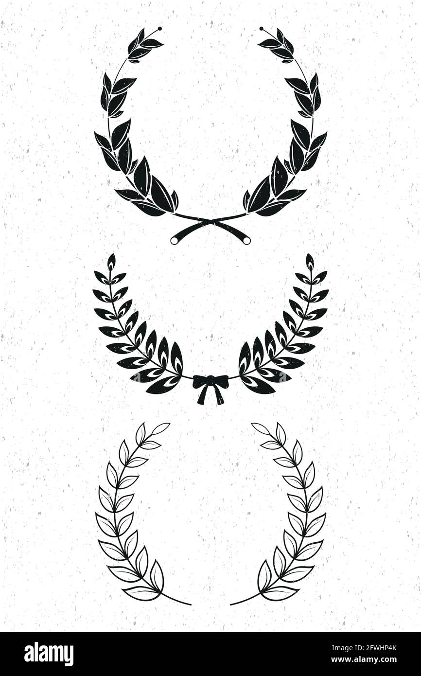 three laurel wreaths set icons Stock Vector Image & Art - Alamy