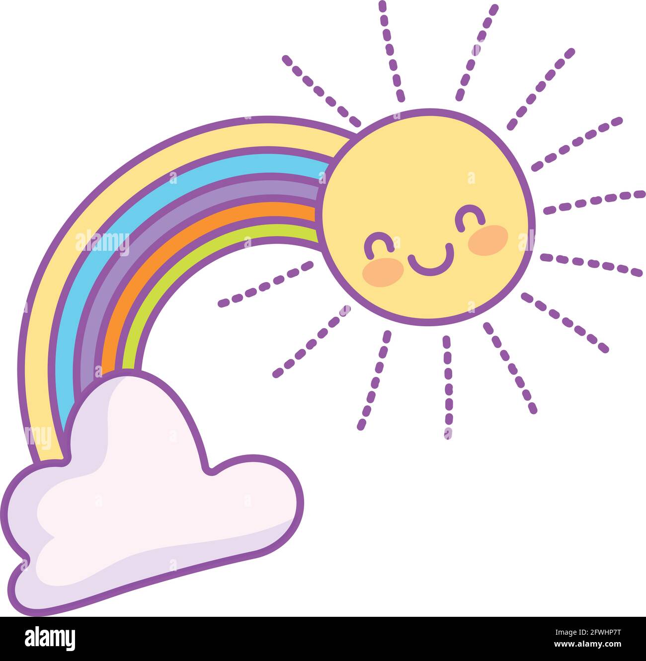 cute rainbow sun Stock Vector Image & Art - Alamy