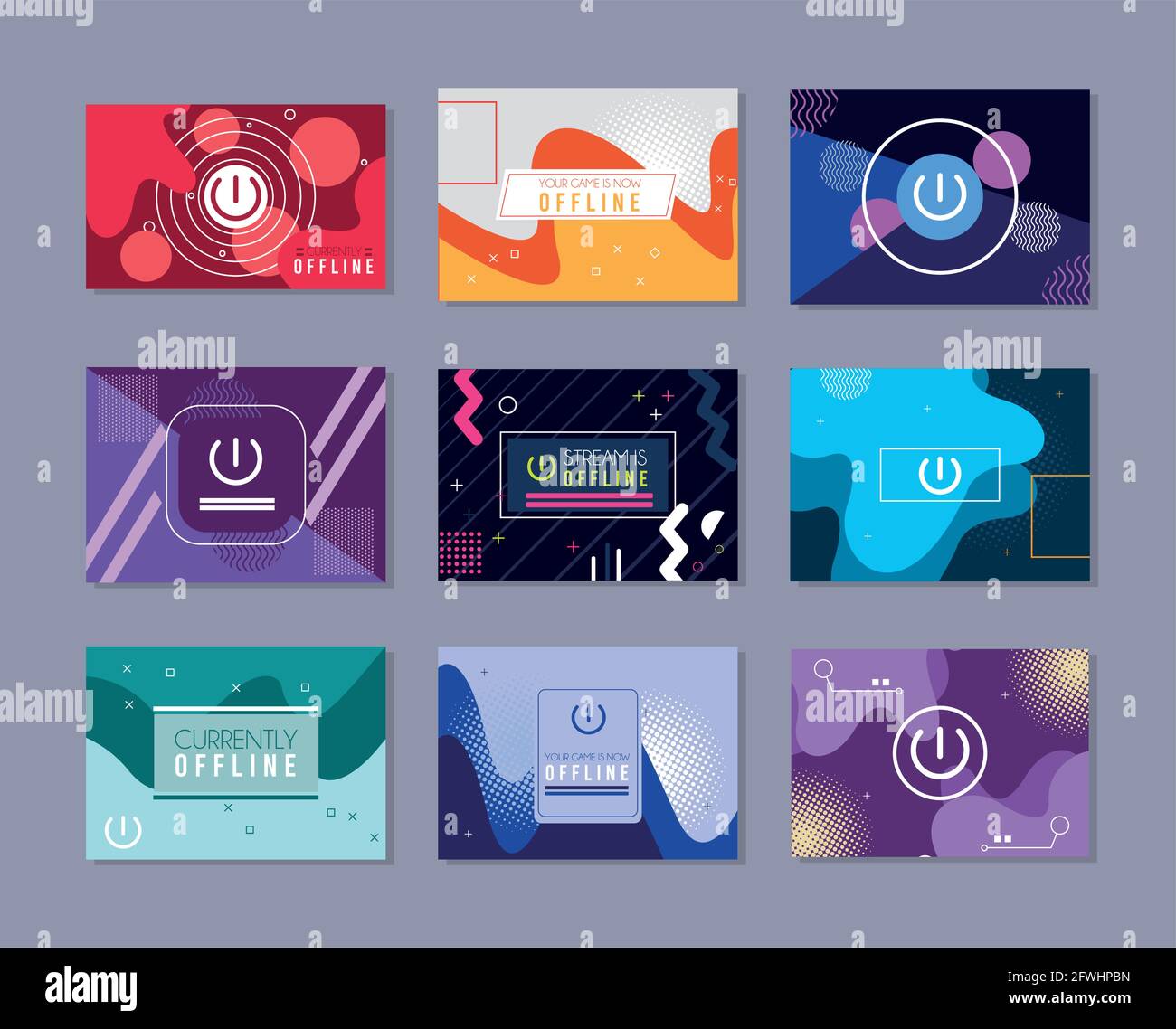 nine currently offline templates Stock Vector Image & Art - Alamy