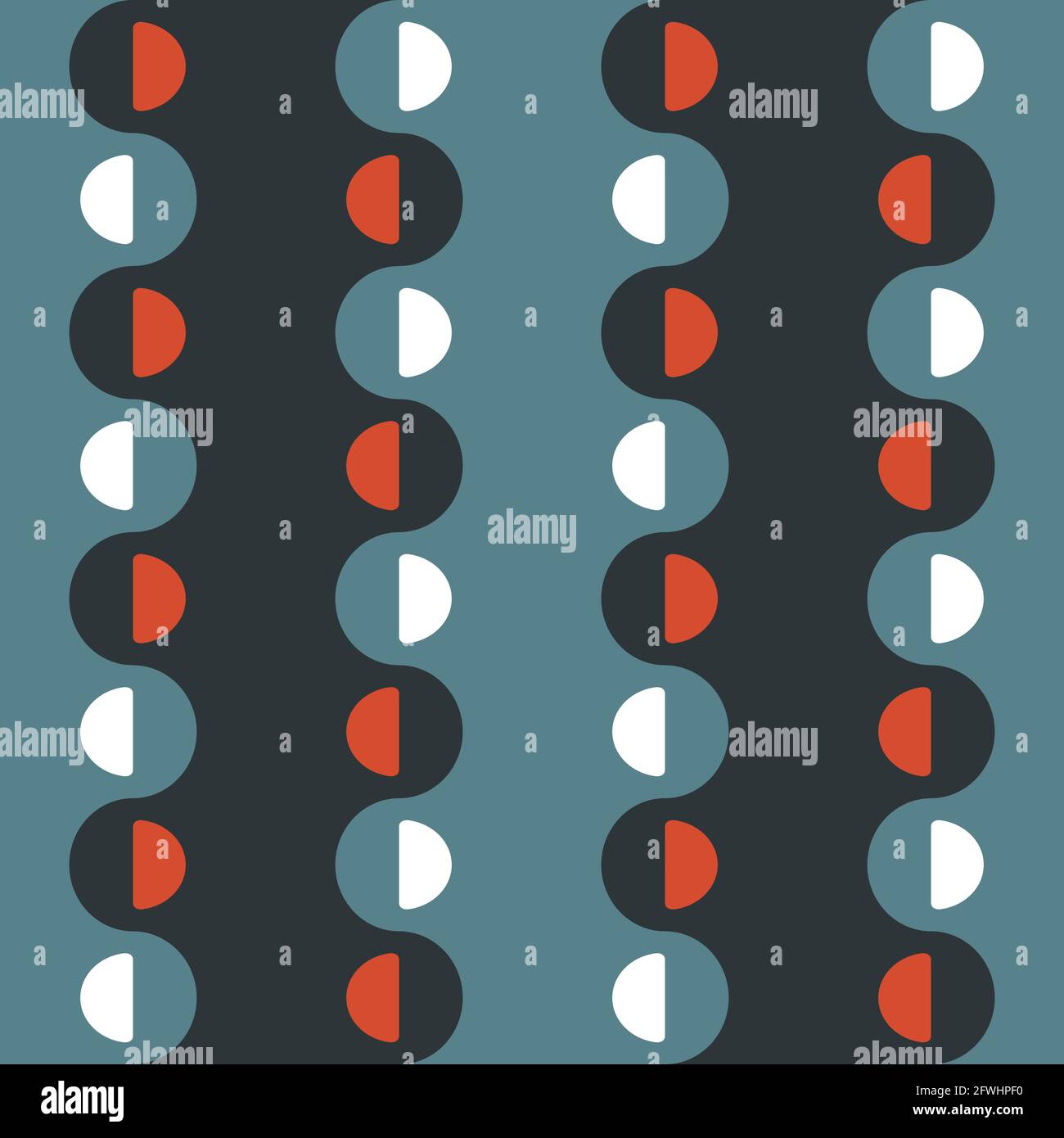 Simple retro seamless pattern for web, advertising, textiles, prints and any design projects. Rounded shapes will decorate any surface or thing and ma Stock Vector