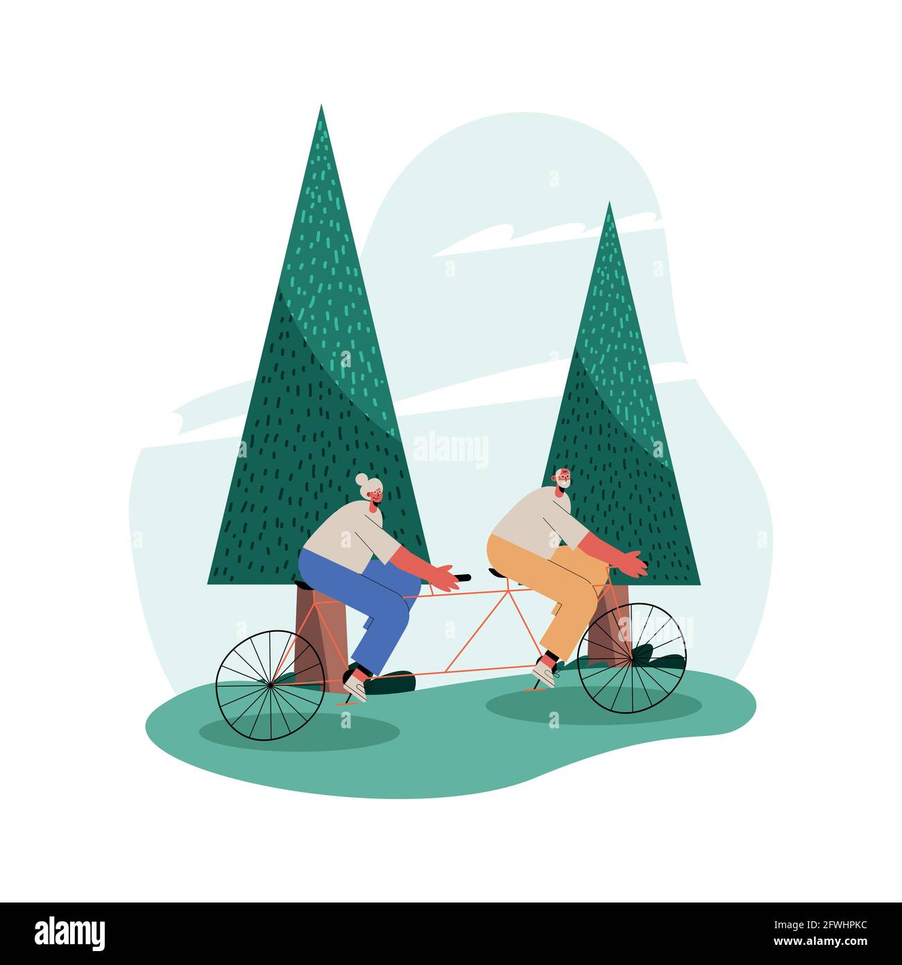 old couple family members in park Stock Vector Image & Art - Alamy