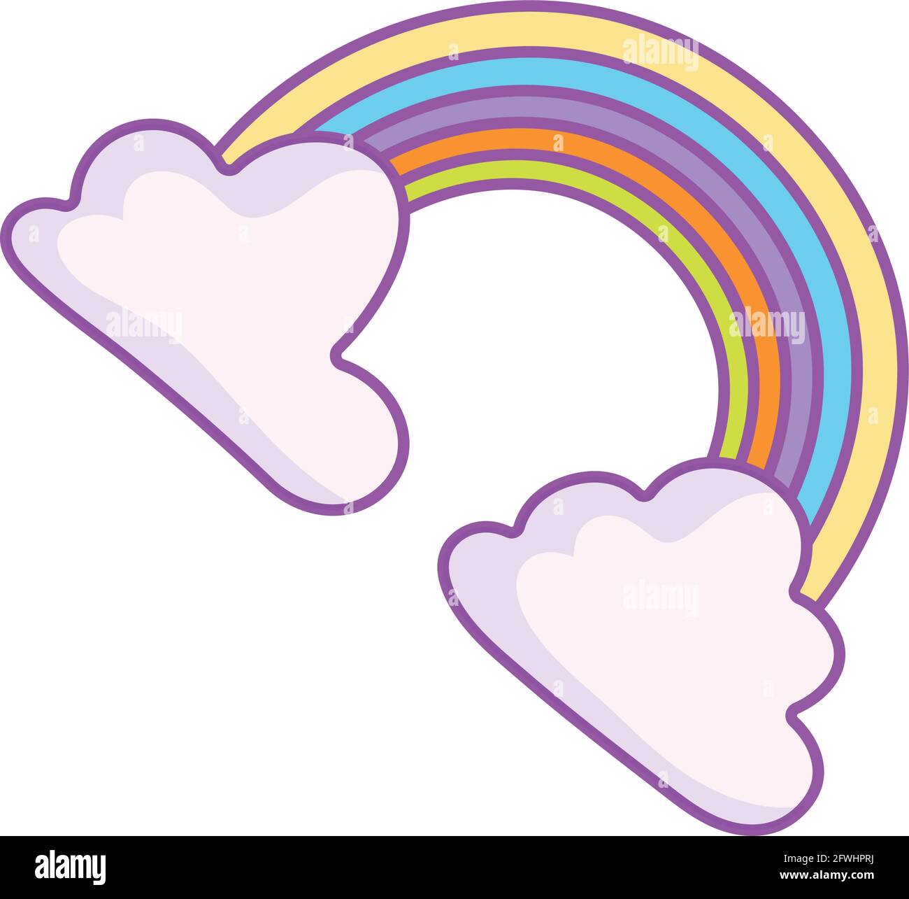 cute rainbow clouds Stock Vector Image & Art - Alamy