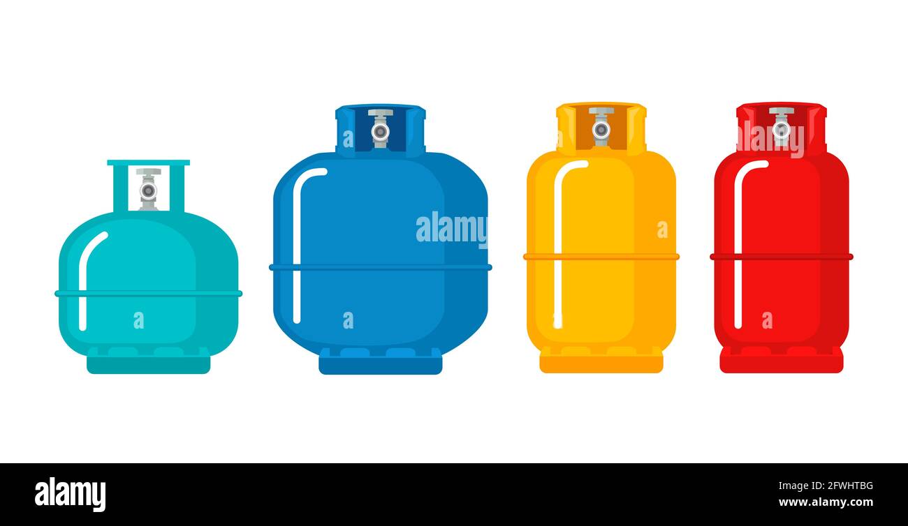 Gas cylinder vector tank. Lpg propane bottle icon container. Oxygen gas