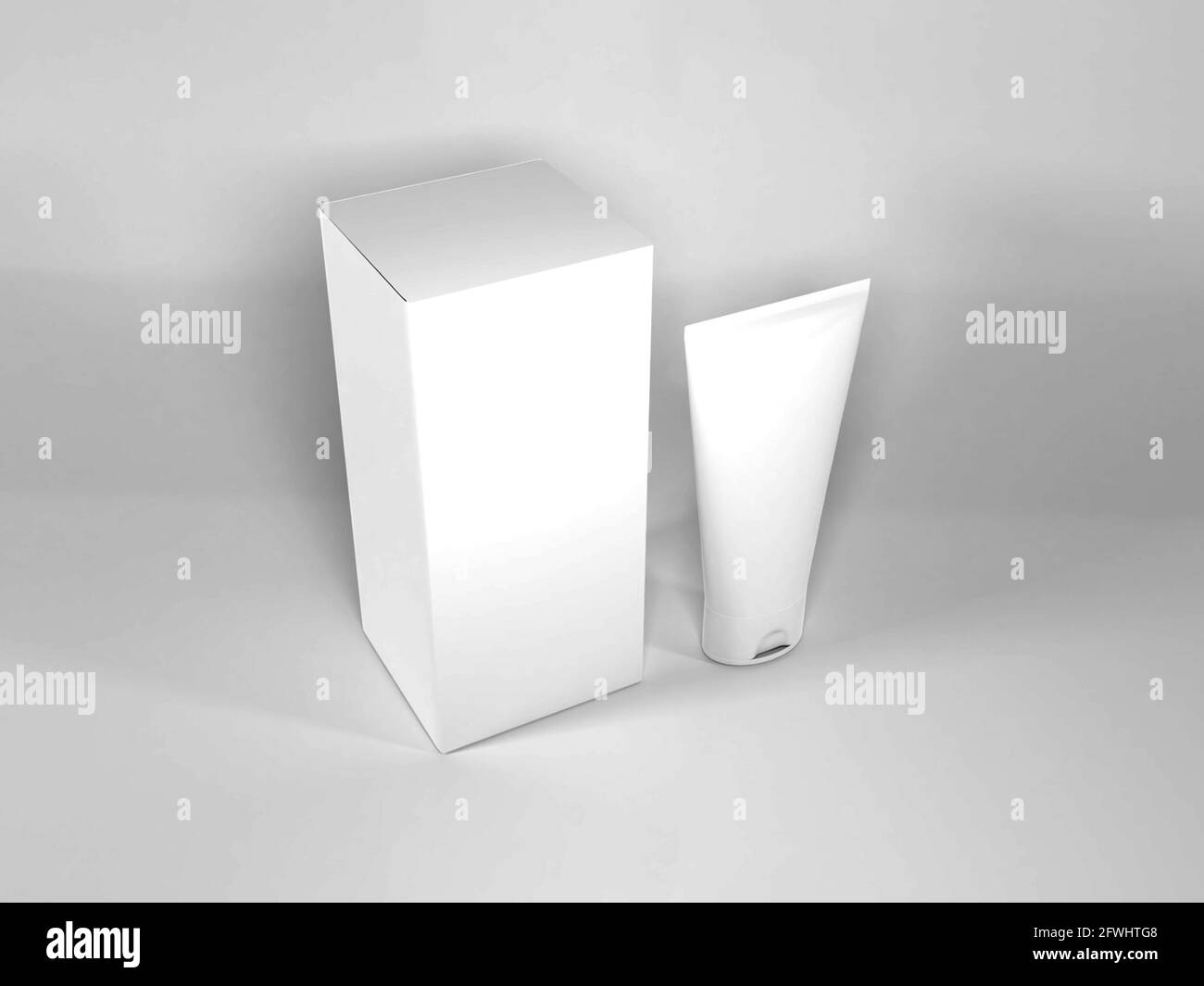 Cosmetic Cream Tube Packaging 3D Illustration Mockup Scene on Isolated ...