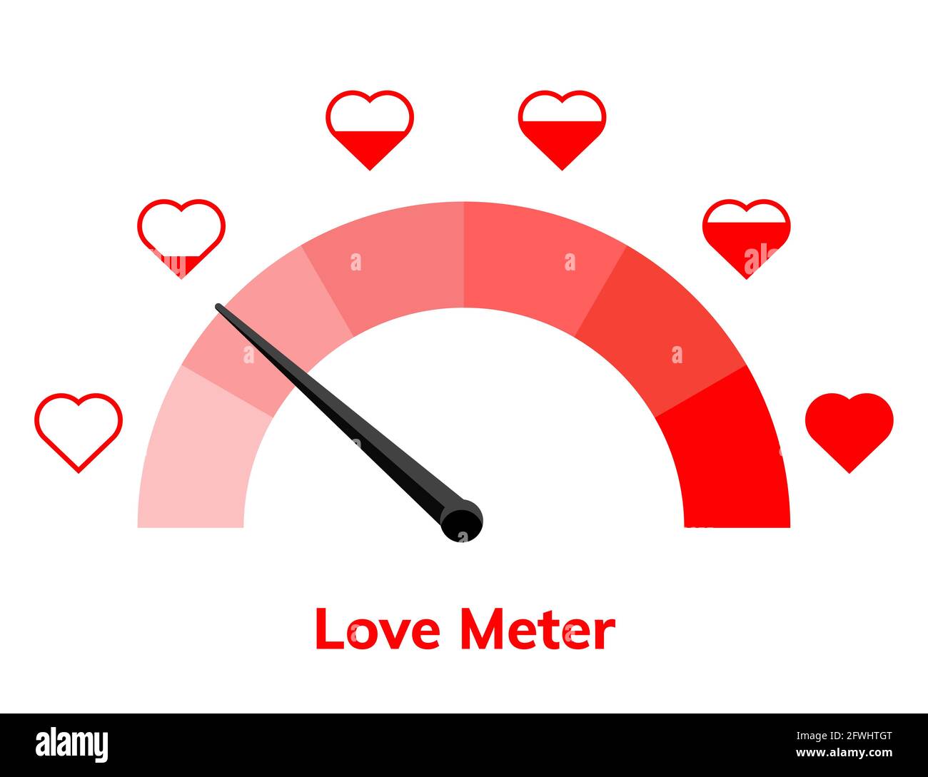 Love meter heart indicator. Love day full test valentine background card  progress Stock Vector Image & Art - Alamy