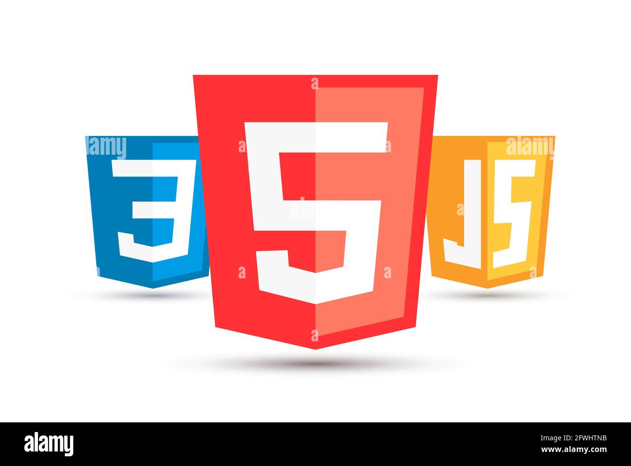 HTML5 CSS3 JS icon set. Web development logo icon set of html, css ...