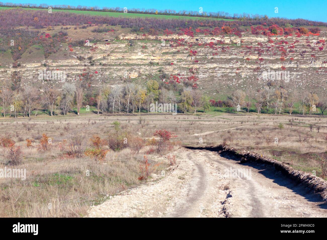 Warm Fall Country Gravel Road Photo Rubber Floor Mat main image 0
