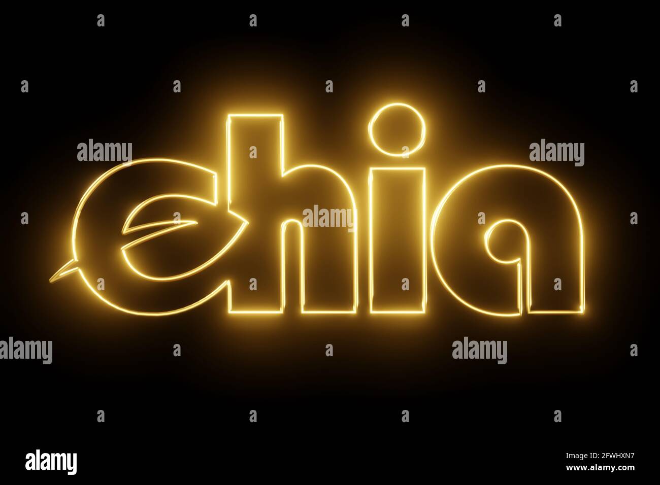 Gold shiny chia coin logo on black background. Chia eco crypto currency. 3D  rendering Stock Photo - Alamy
