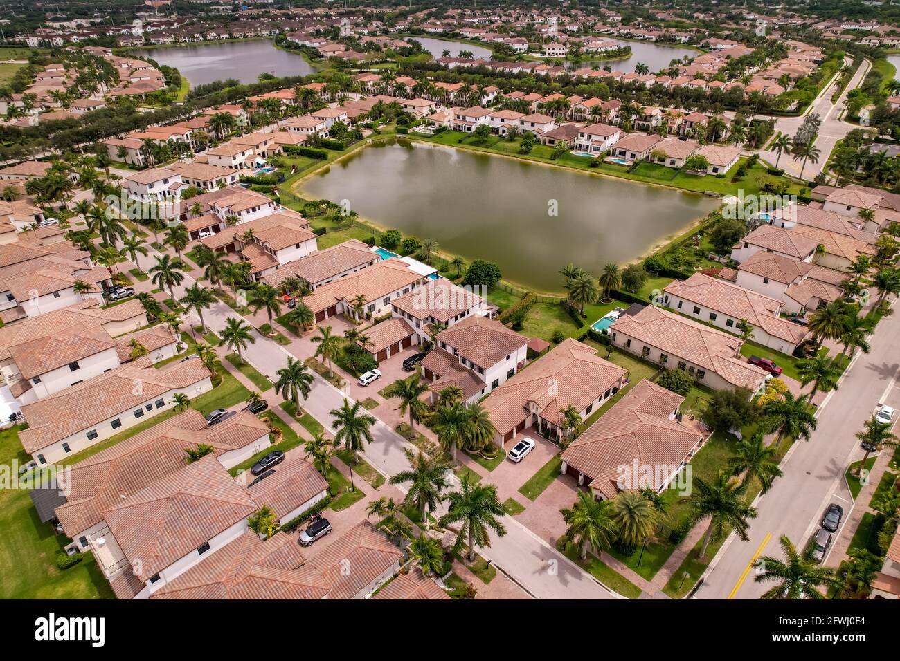 Aerial photo of single family homes in Cooper City neighborhoods