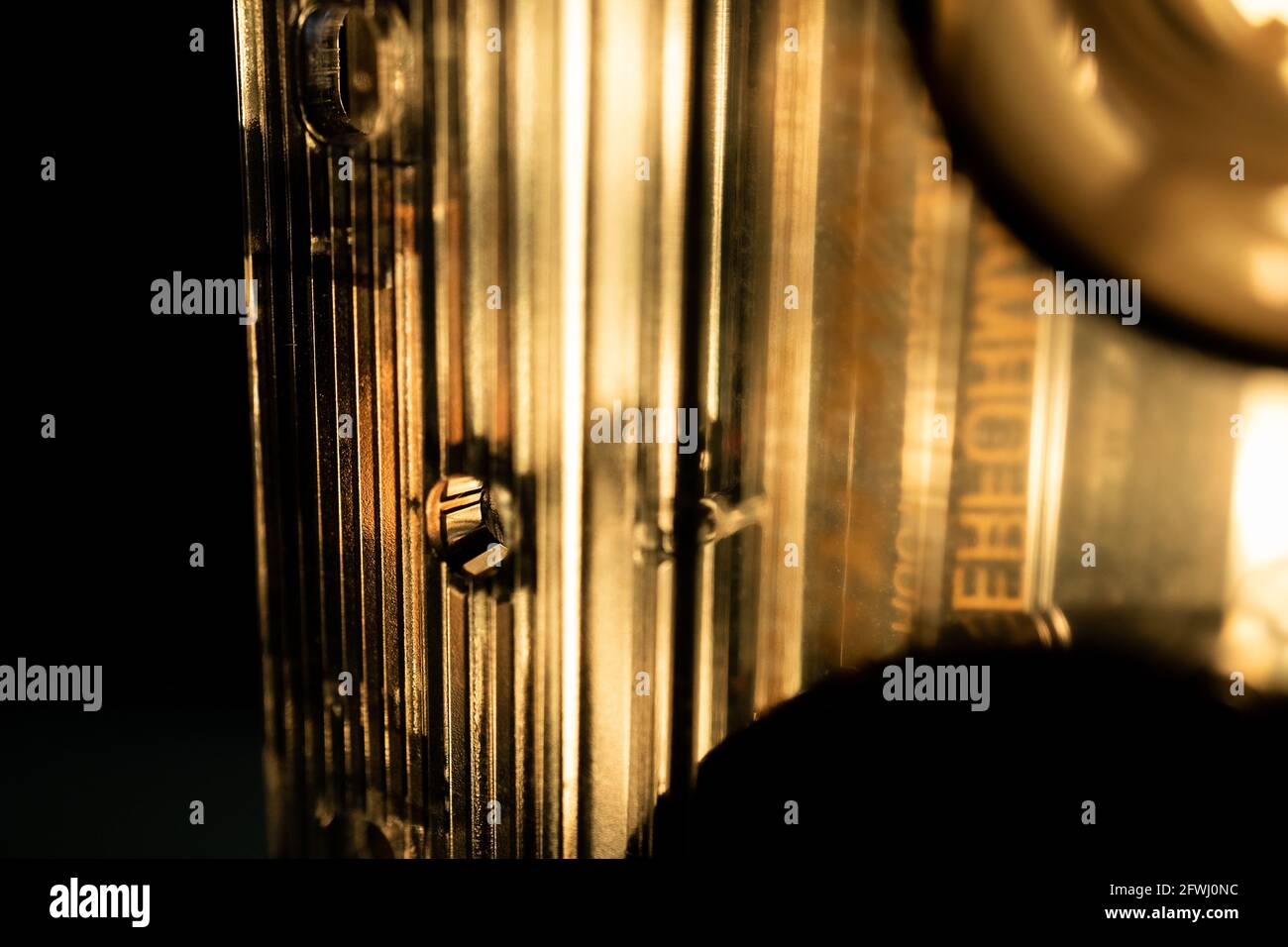 Sepia Toned Abstract Macro Closeup of Grooves on Bottom of See Through