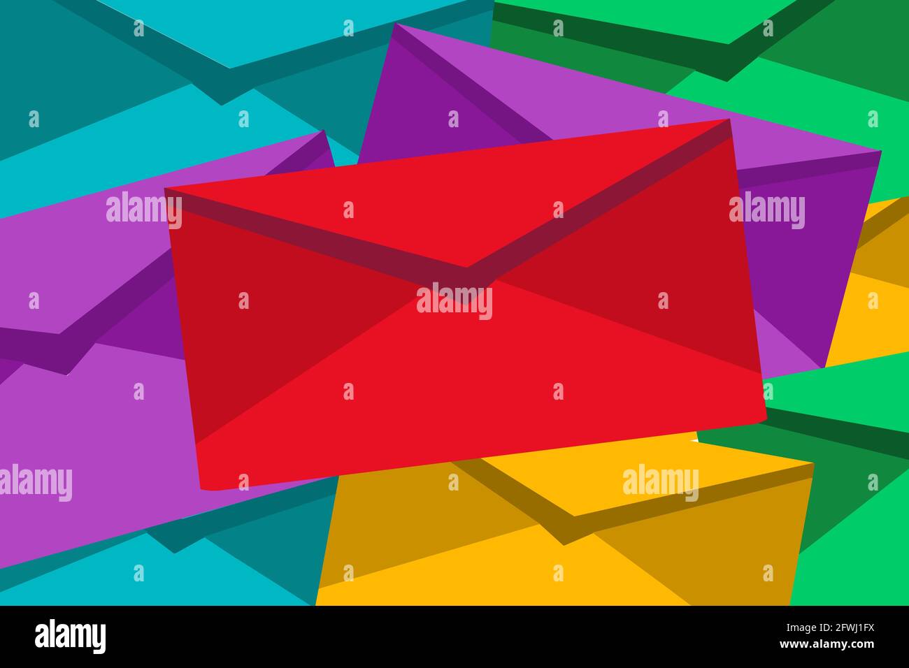 stack of envelopes background vector illustration Stock Vector