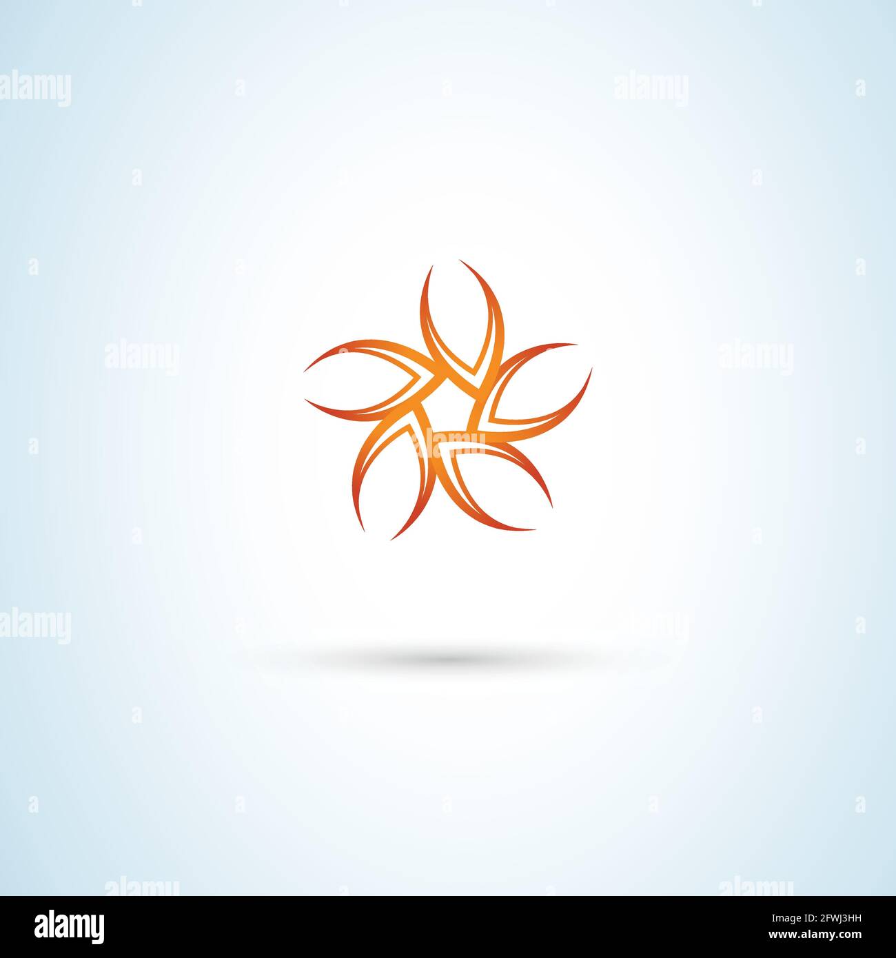 Elegant leaf flower logo icon. Abstract Linear style line vector sign. Stock Vector