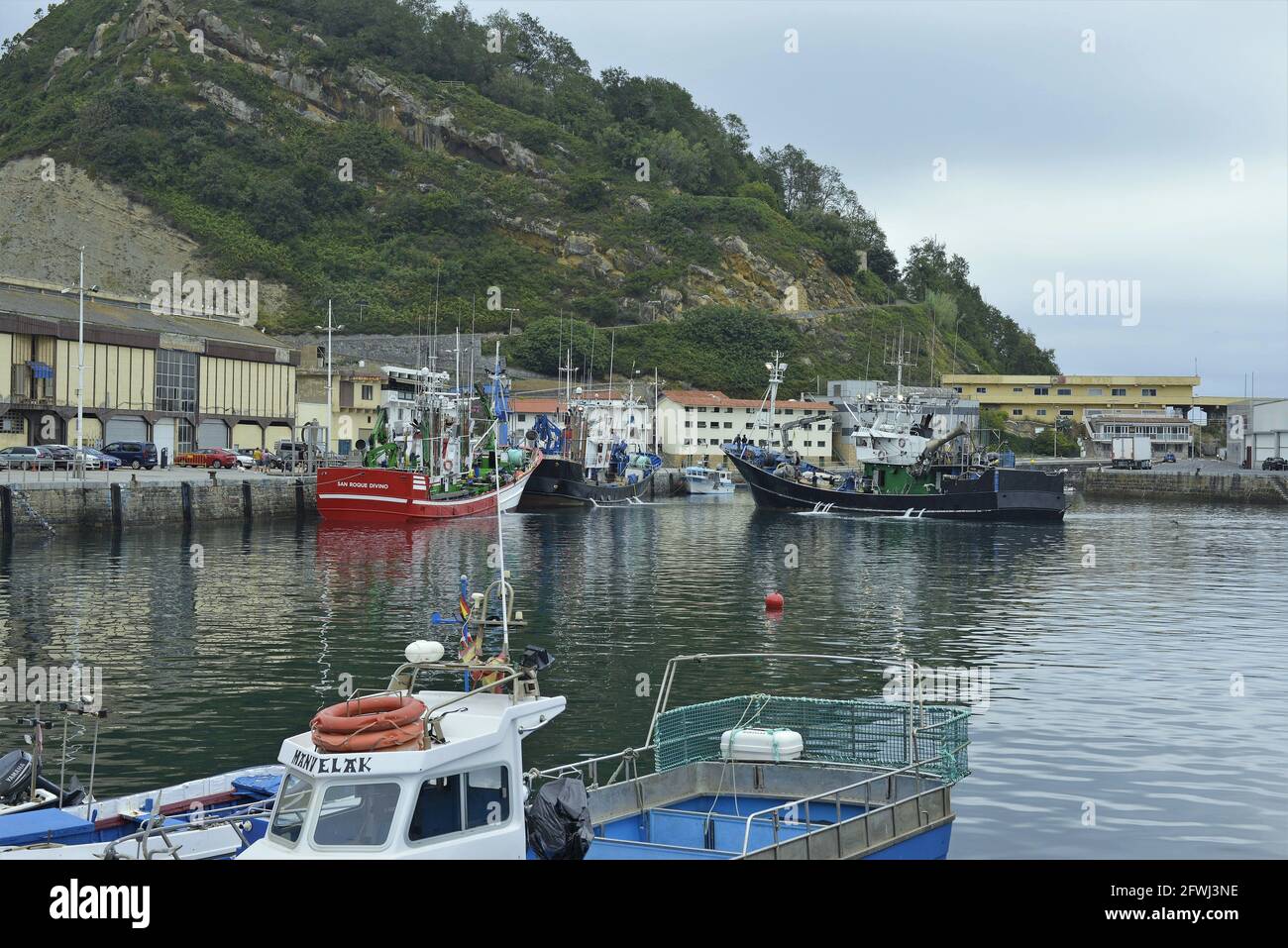 Industrial port of Guetaria located in the Basque Country-Spain Stock Photo