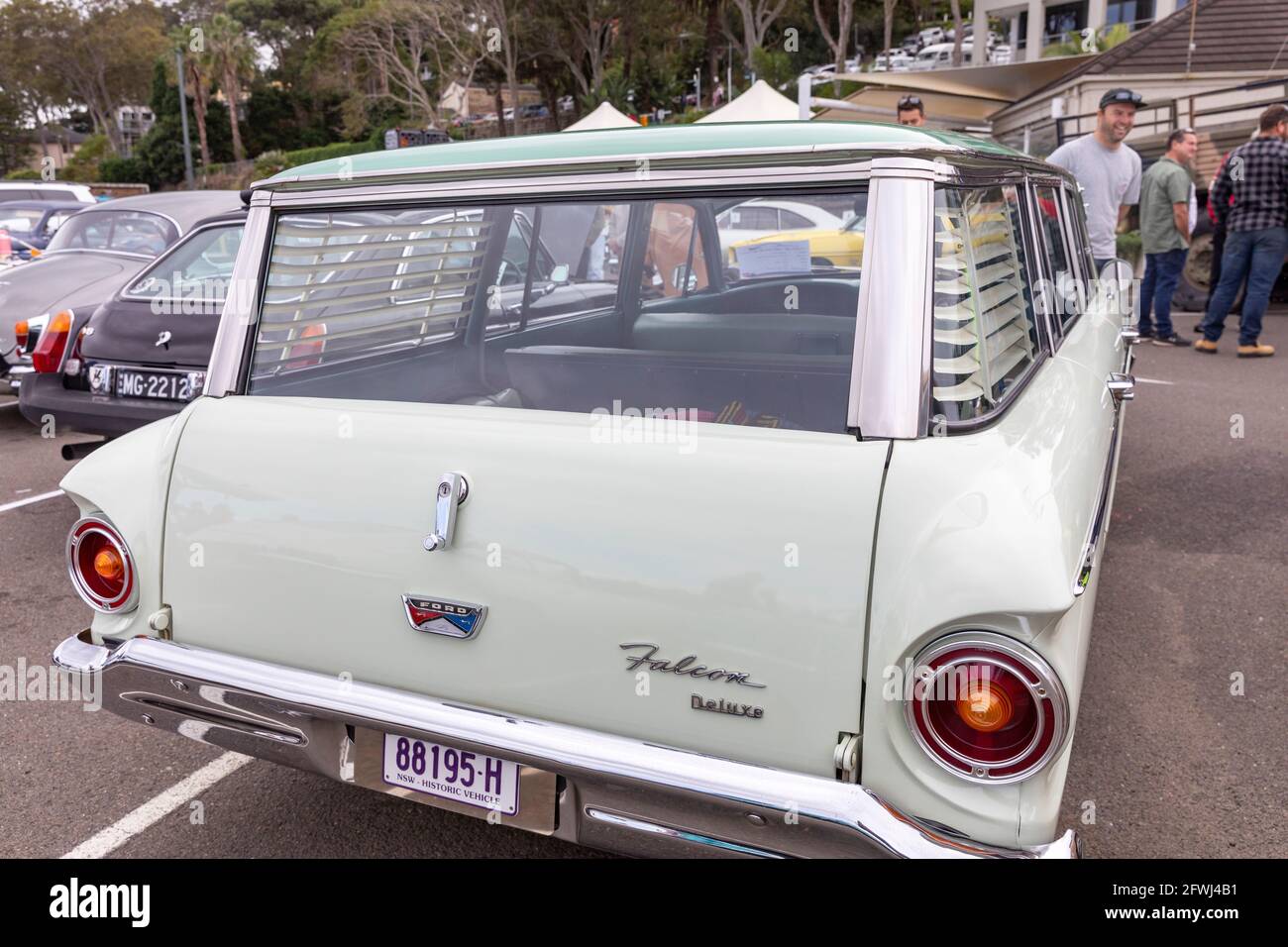 1960 model Ford Falcon deluxe at a Sydney classic car show in pittwater,Australia Stock Photo
