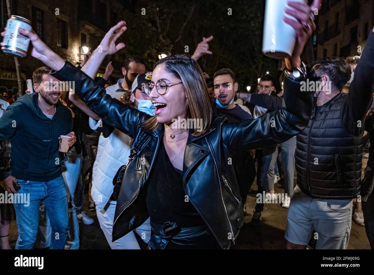 A crowd enjoys Saturday night having drinks in the Born's nightlife ...