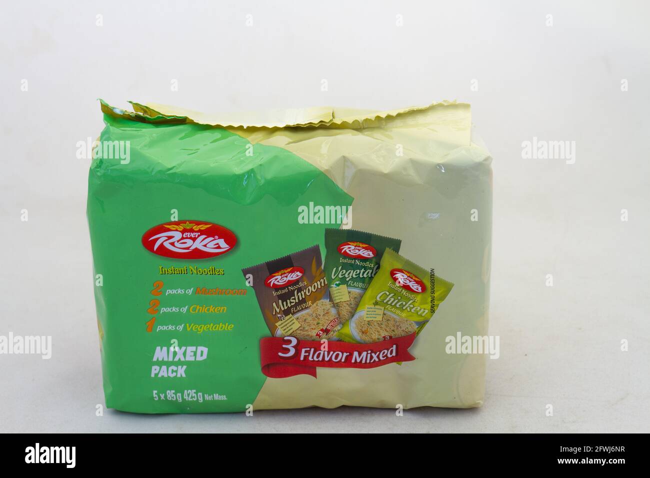 Johannesburg, South Africa a packet of Roka instant noodles isolated