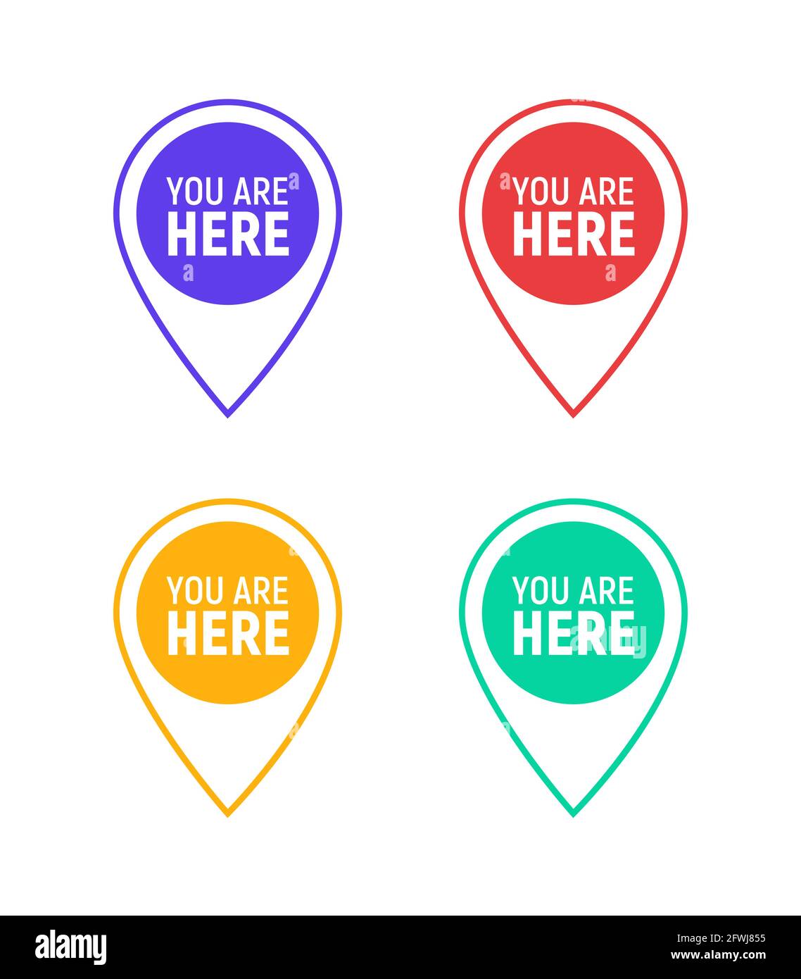 You are here sign icon mark. Destination or location point concept. Pin ...