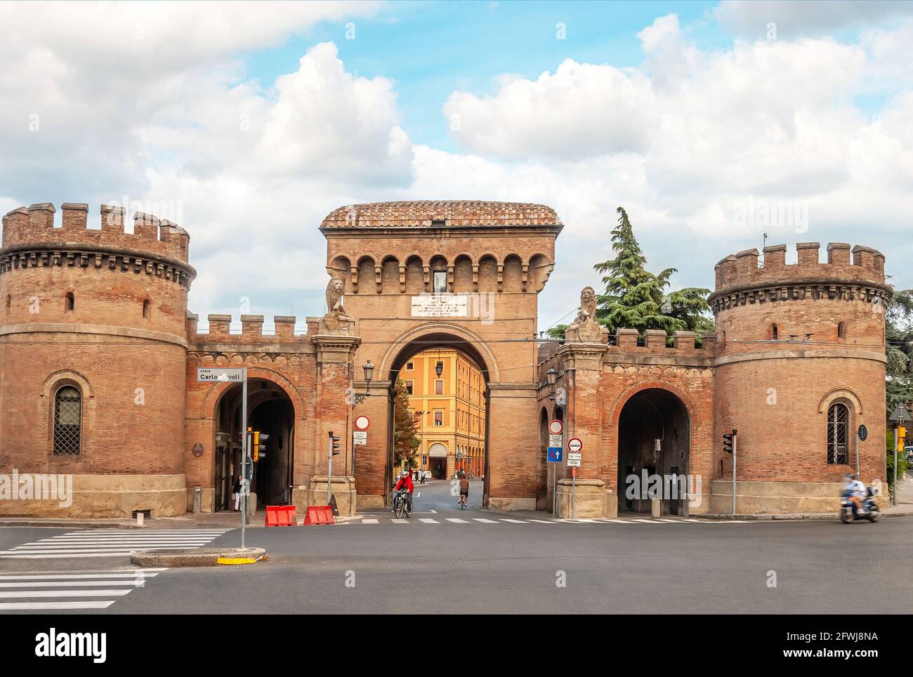 City Gate Porta Saragozza in Bologna, Emilia Romagna, Italy Stock Photo