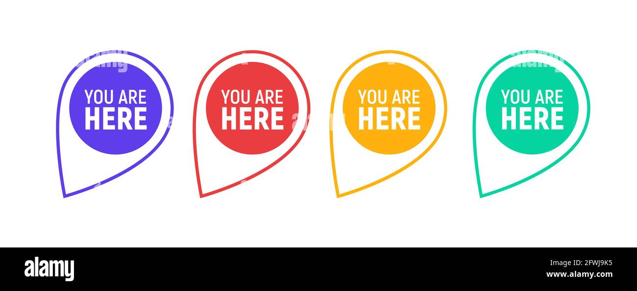 You are here sign icon mark. Destination or location point concept. Pin ...