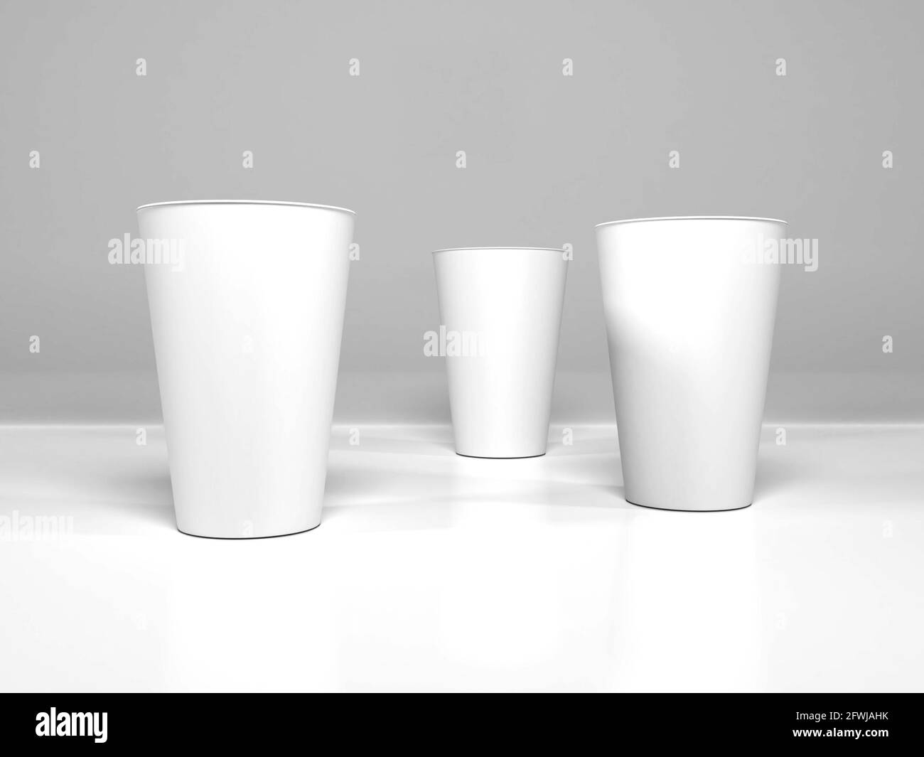 Realistic Plastic Cup Packaging 3D Illustration Mockup Scene on