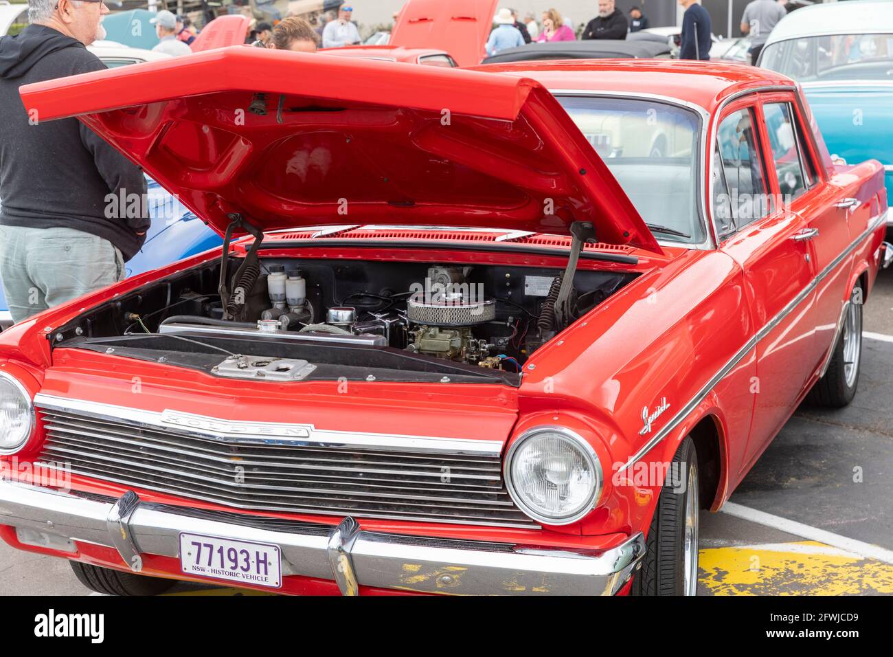 1964 Holden EH special red classic motor car at a Sydney classic car show,NSW,Australia Stock